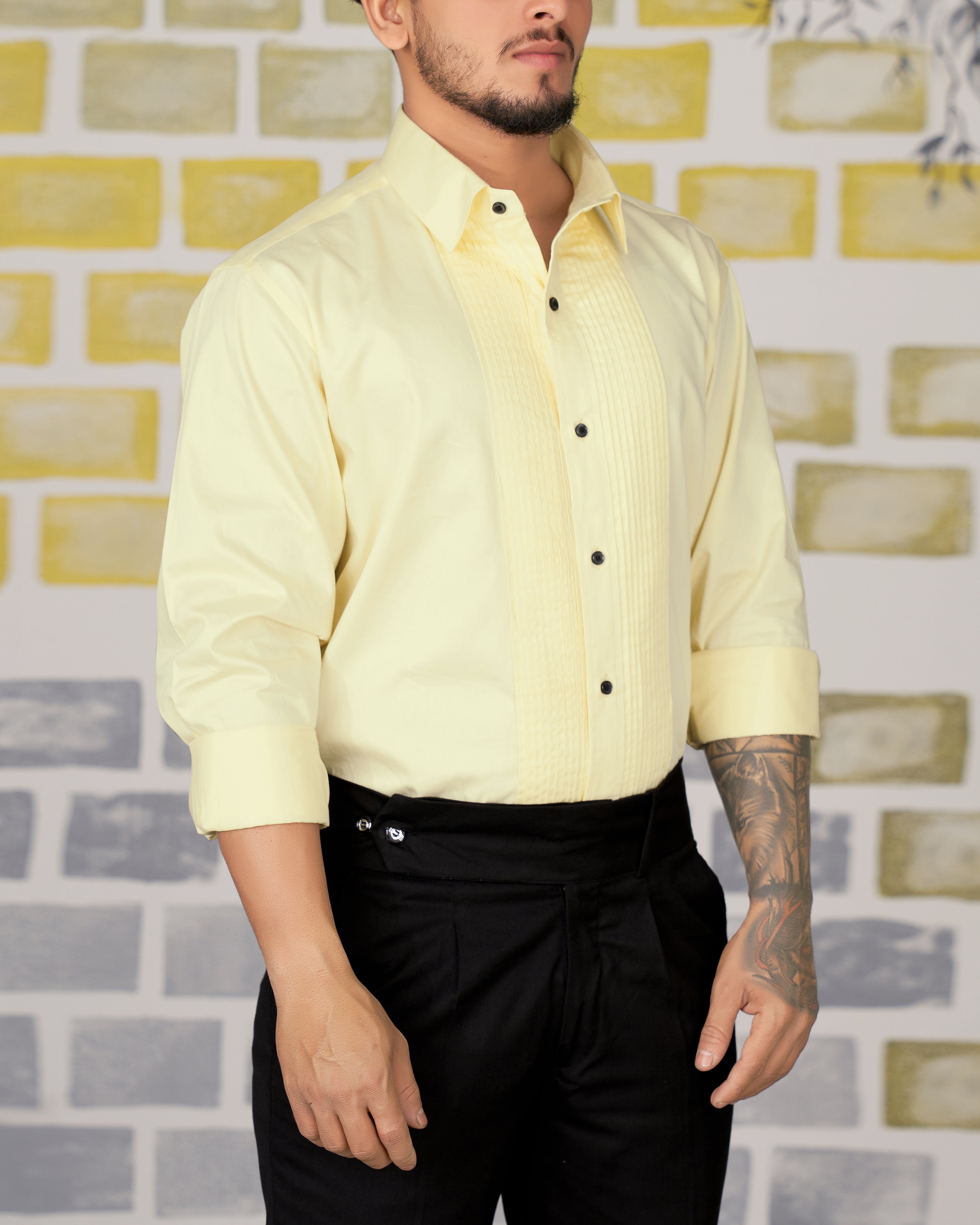 Oasis Yellow Snake Pleated Super Soft Premium Cotton Tuxedo Shirt 8696-BLK-TXD-38,8696-BLK-TXD-H-38,8696-BLK-TXD-39,8696-BLK-TXD-H-39,8696-BLK-TXD-40,8696-BLK-TXD-H-40,8696-BLK-TXD-42,8696-BLK-TXD-H-42,8696-BLK-TXD-44,8696-BLK-TXD-H-44,8696-BLK-TXD-46,8696-BLK-TXD-H-46,8696-BLK-TXD-48,8696-BLK-TXD-H-48,8696-BLK-TXD-50,8696-BLK-TXD-H-50,8696-BLK-TXD-52,8696-BLK-TXD-H-52