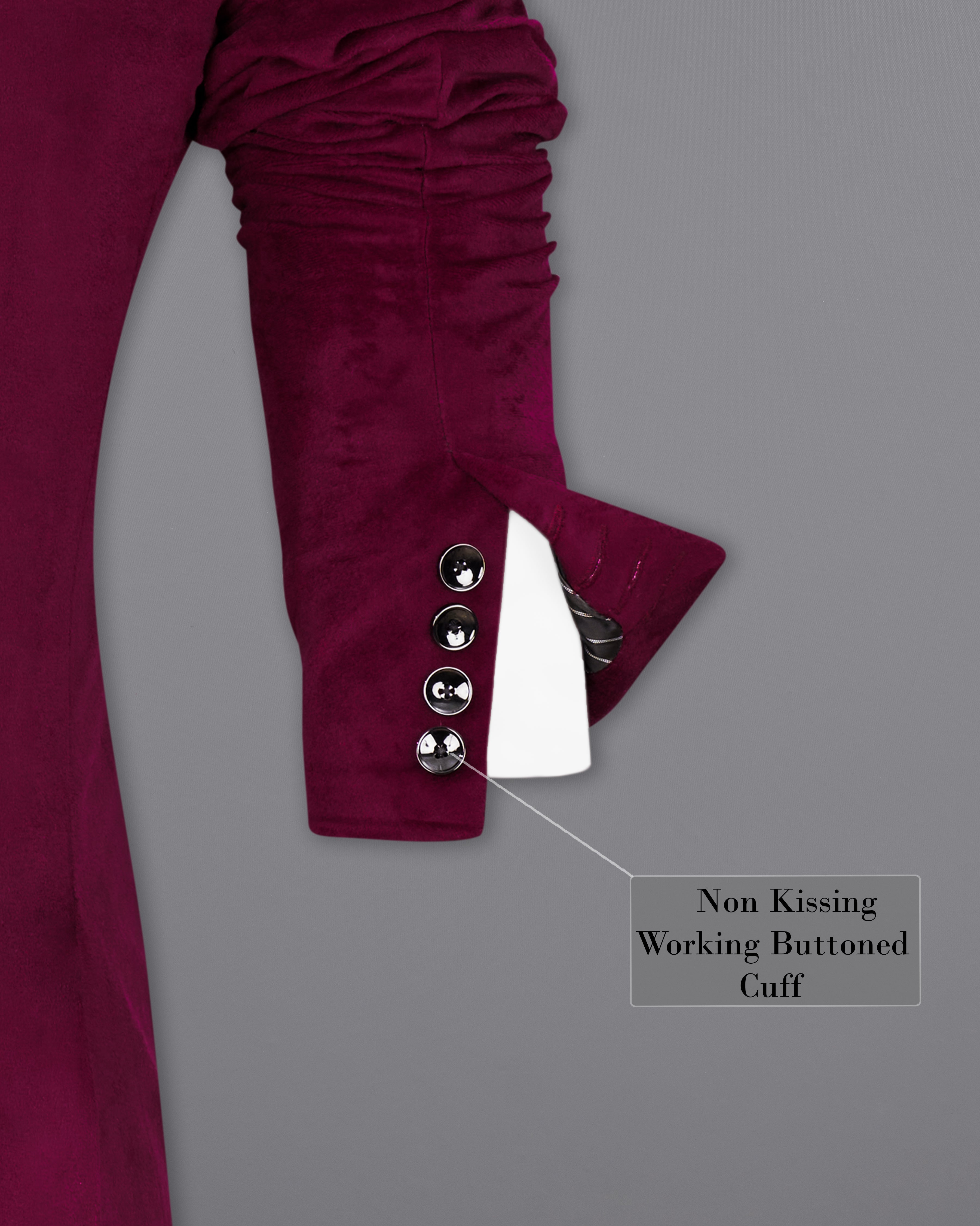 Barossa Maroon Single Breasted Velvet Designer BlazerBL2239-SB-36, BL2239-SB-38, BL2239-SB-40, BL2239-SB-42, BL2239-SB-44, BL2239-SB-46, BL2239-SB-48, BL2239-SB-50, BL2239-SB-52, BL2239-SB-54, BL2239-SB-56, BL2239-SB-58, BL2239-SB-60