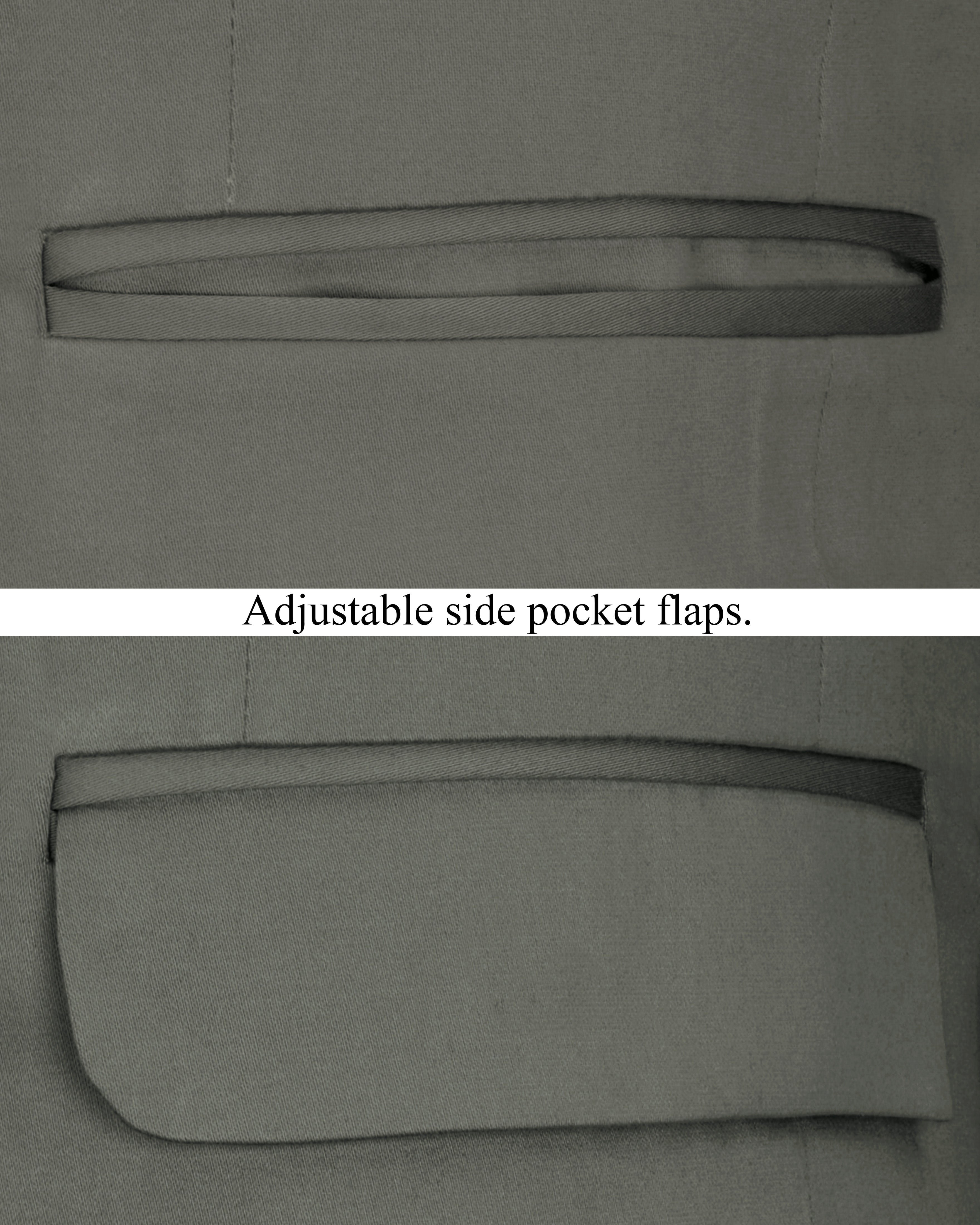 Ironside Gray Bandhgala Premium Cotton Stretchable traveler Blazer