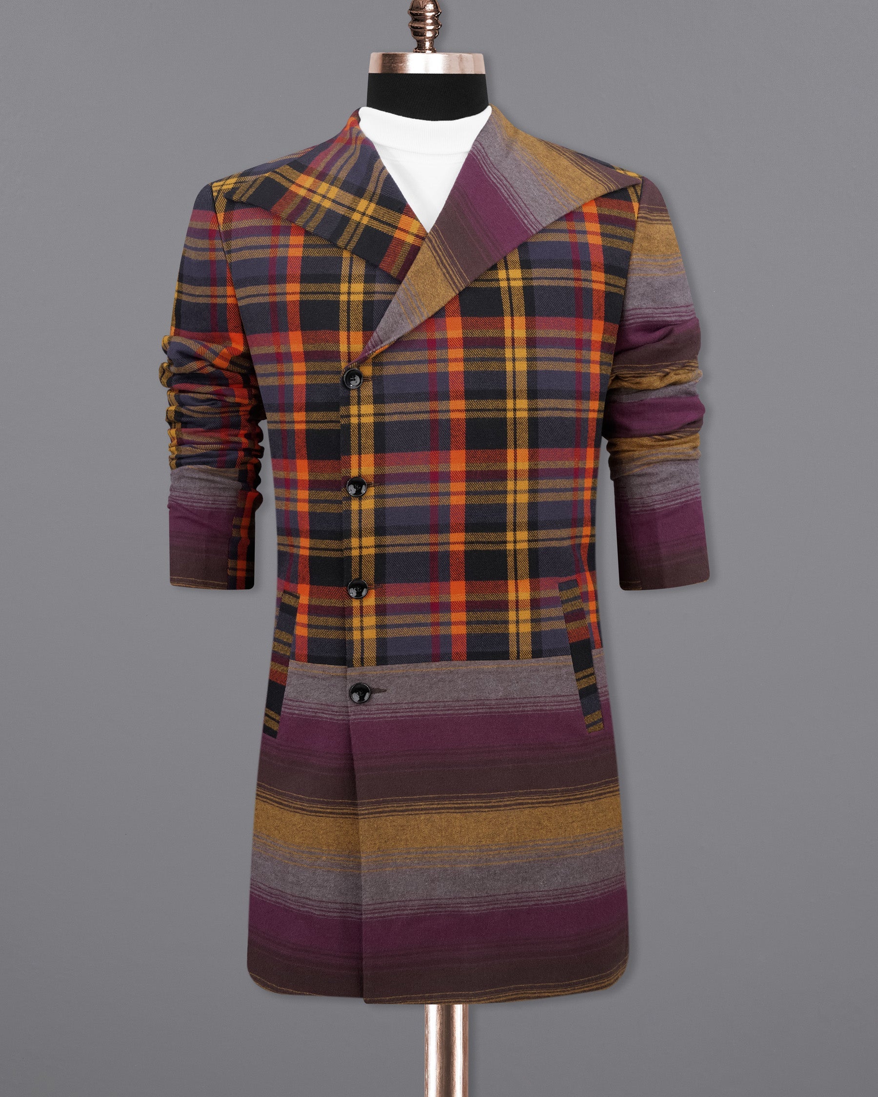 Sinopia Orange with Guitar Orange Multi Colored Plaid Premium Cotton Double Breasted Designer Trench Coat TCB2107-D196-36, TCB2107-D196-38, TCB2107-D196-40, TCB2107-D196-42, TCB2107-D196-44, TCB2107-D196-46, TCB2107-D196-48, TCB2107-D196-50, TCB2107-D196-52, TCB2107-D196-54, TCB2107-D196-56, TCB2107-D196-58, TCB2107-D196-60