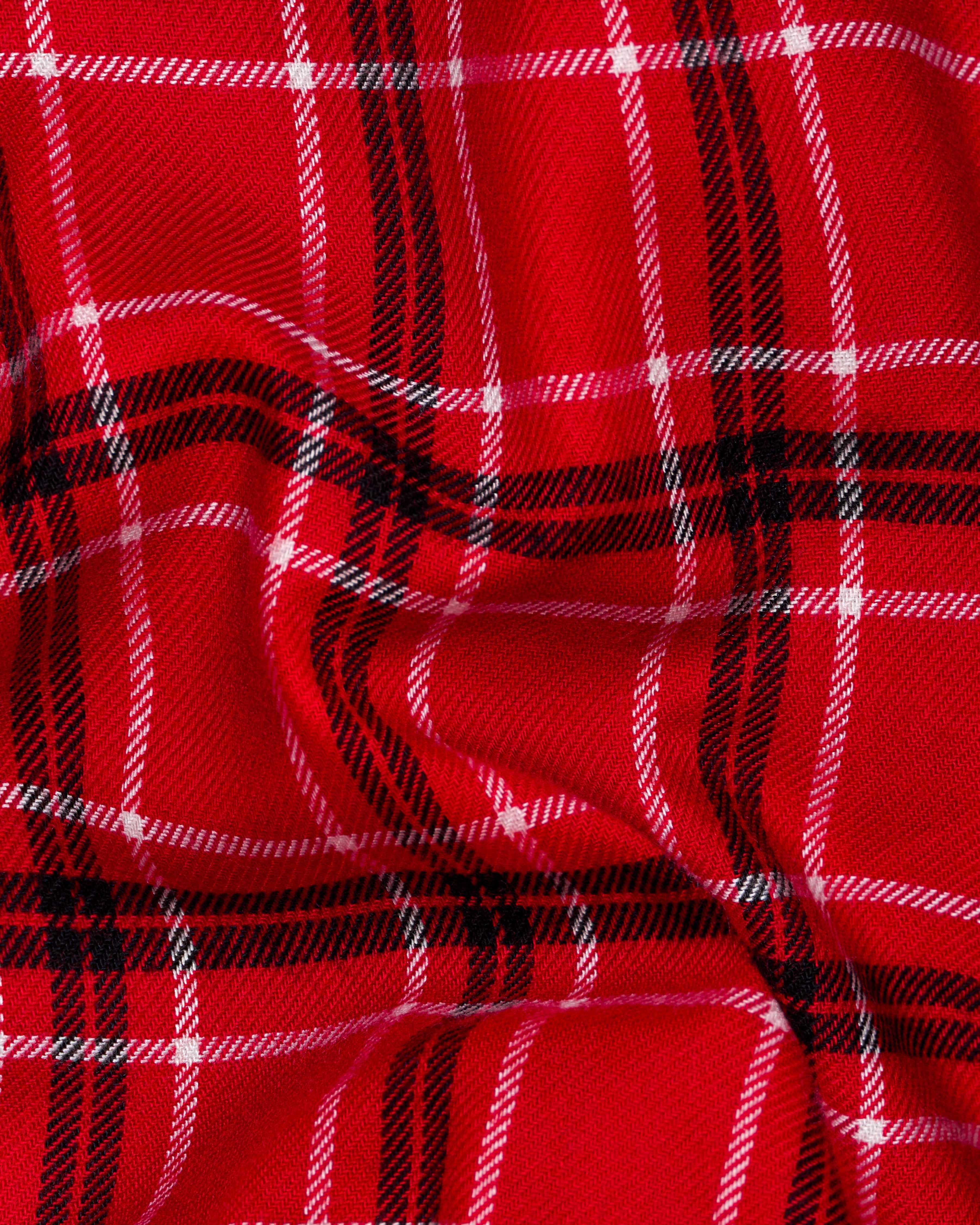 Scarlet Red Plaid Flannel Designer Shirt 10000-M-SS-P65-38, 10000-M-SS-P65-39, 10000-M-SS-P65-40, 10000-M-SS-P65-42, 10000-M-SS-P65-44, 10000-M-SS-P65-46, 10000-M-SS-P65-48, 10000-M-SS-P65-50, 10000-M-SS-P65-52