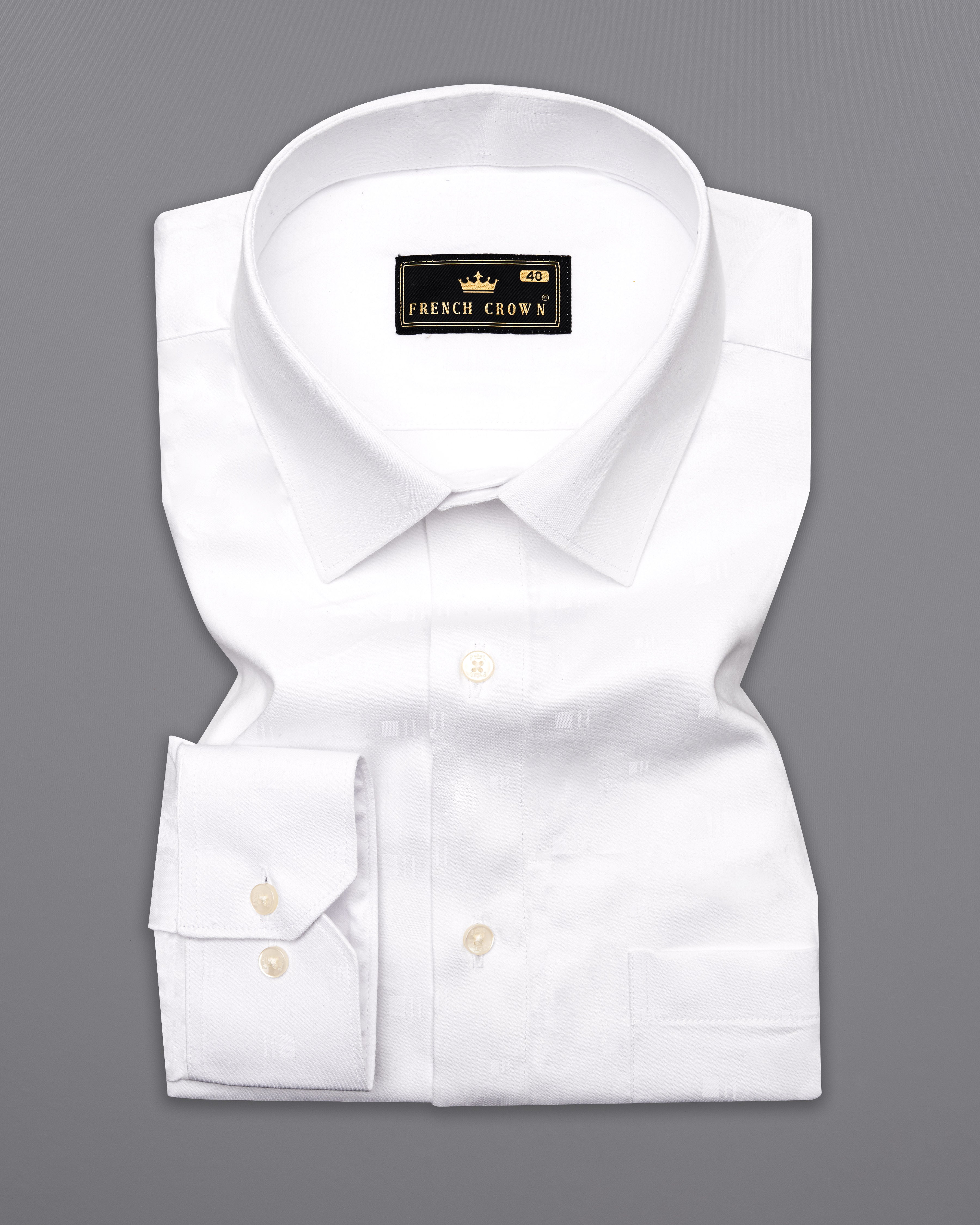 Bright White Jacquard Textured Premium Giza Cotton Shirt 10003-38, 10003-H-38, 10003-39, 10003-H-39, 10003-40, 10003-H-40, 10003-42, 10003-H-42, 10003-44, 10003-H-44, 10003-46, 10003-H-46, 10003-48, 10003-H-48, 10003-50, 10003-H-50, 10003-52, 10003-H-52