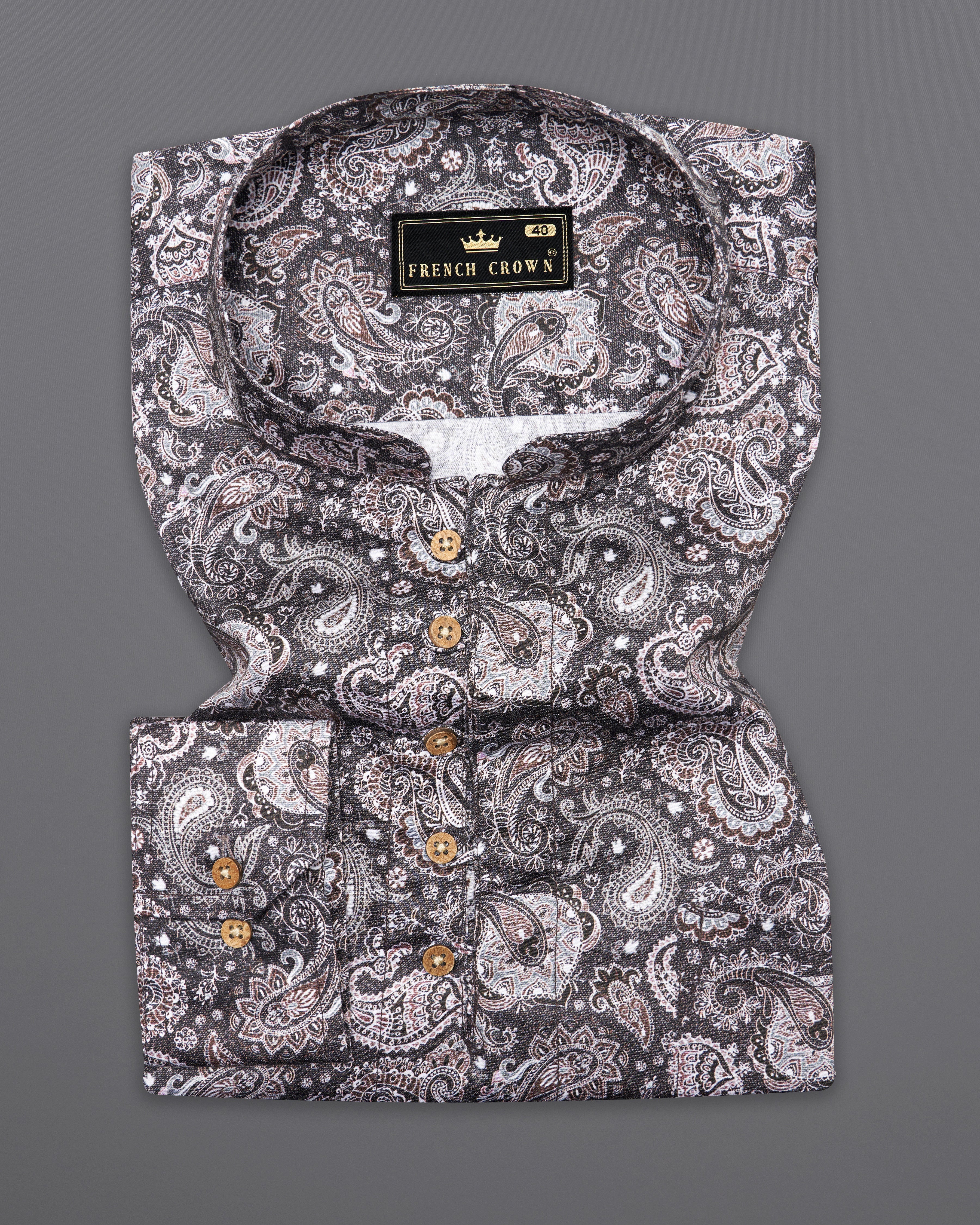 Tuna Gray and Copper Paisley Printed Super Soft Premium Cotton Kurta Shirt 10006-KS-38, 10006-KS-H-38, 10006-KS-39, 10006-KS-H-39, 10006-KS-40, 10006-KS-H-40, 10006-KS-42, 10006-KS-H-42, 10006-KS-44, 10006-KS-H-44, 10006-KS-46, 10006-KS-H-46, 10006-KS-48, 10006-KS-H-48, 10006-KS-50, 10006-KS-H-50, 10006-KS-52, 10006-KS-H-52