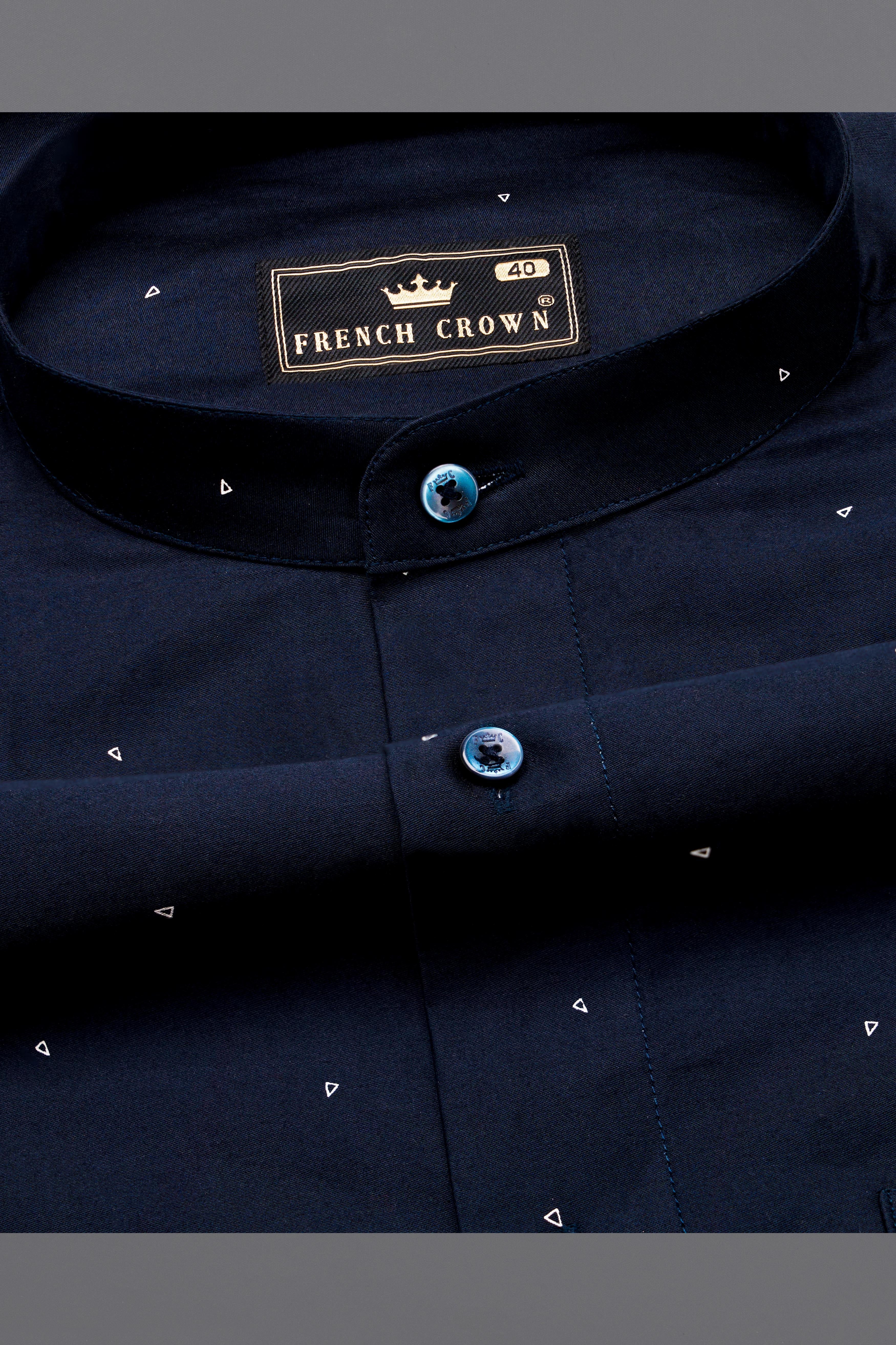 Cinder Navy Blue and White Super Soft Premium Cotton Shirts