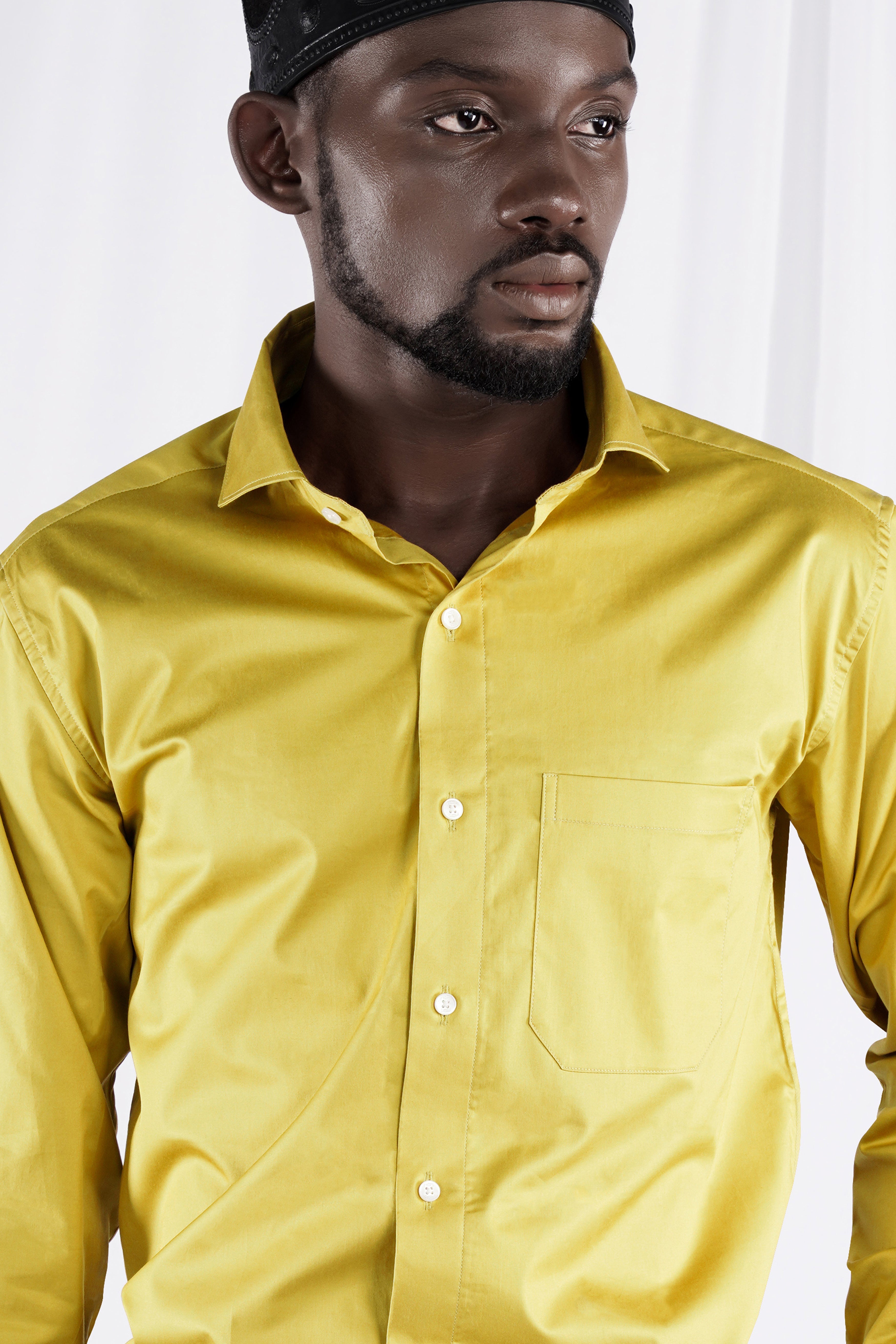 Turmeric Yellow Super Soft Premium Cotton Solid Shirt