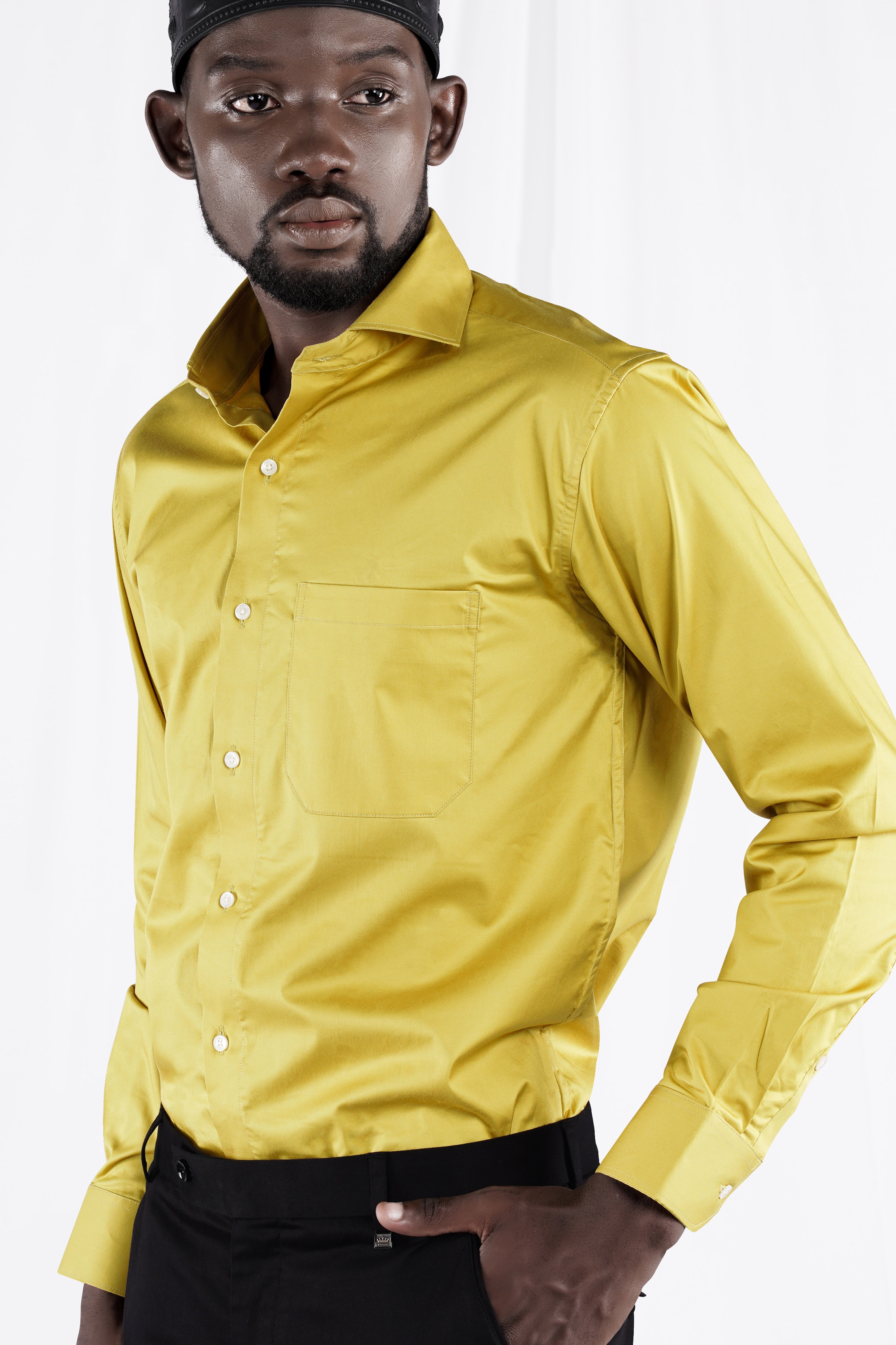 Turmeric Yellow Super Soft Premium Cotton Solid Shirt