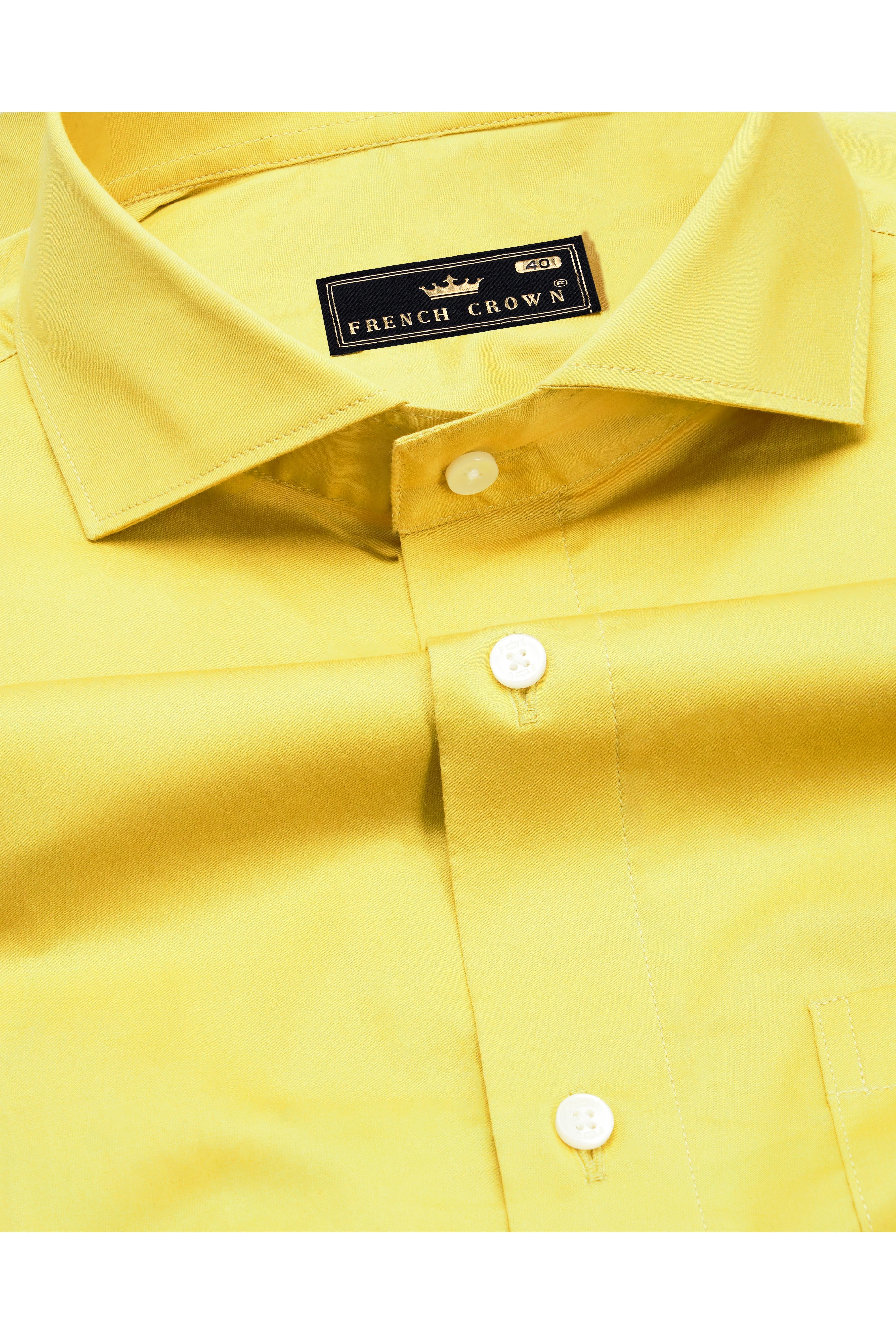 Turmeric Yellow Super Soft Premium Cotton Solid Shirt