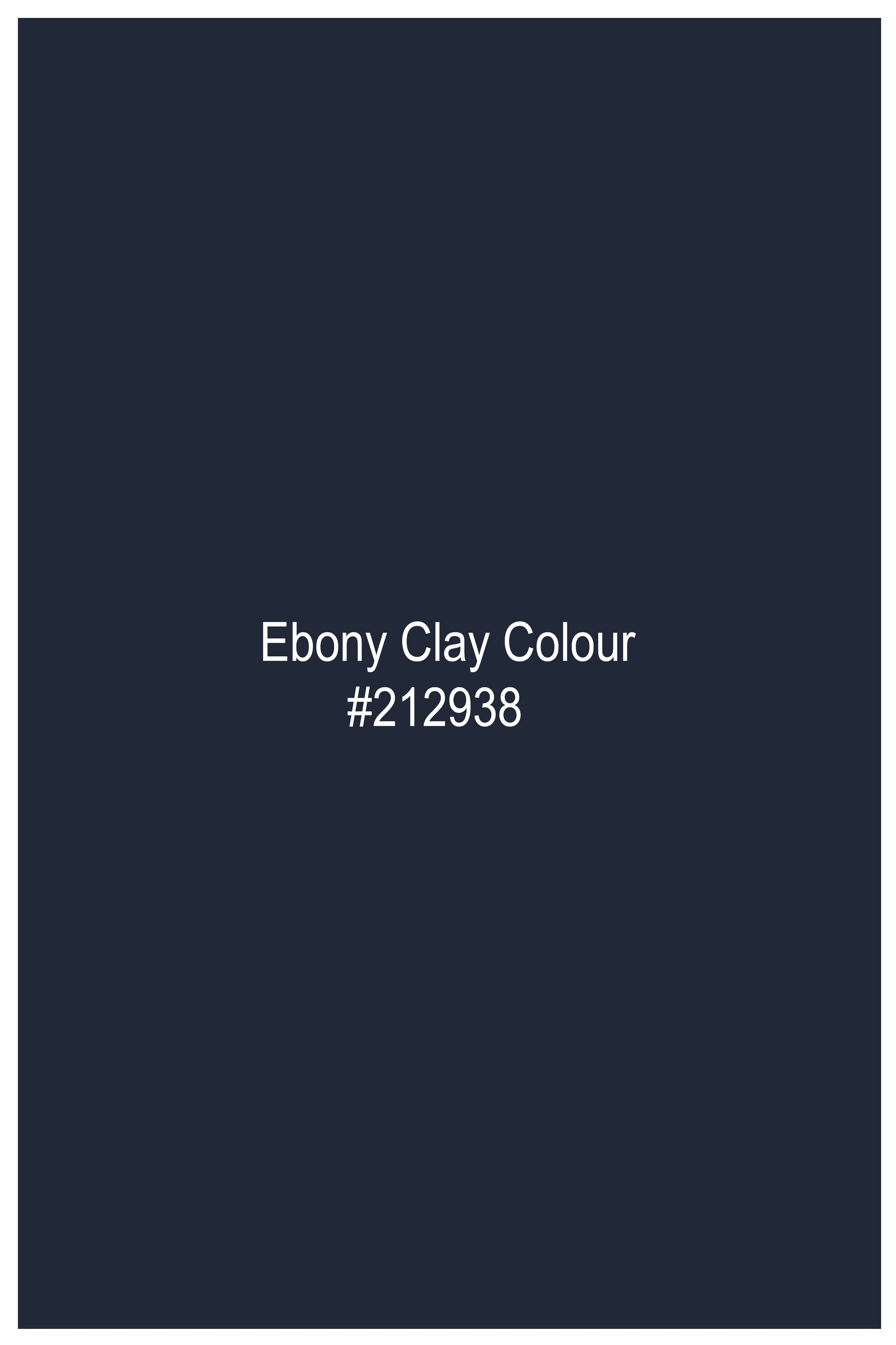 Ebony Clay Blue Dobby Textured Premium Giza Cotton Shirt