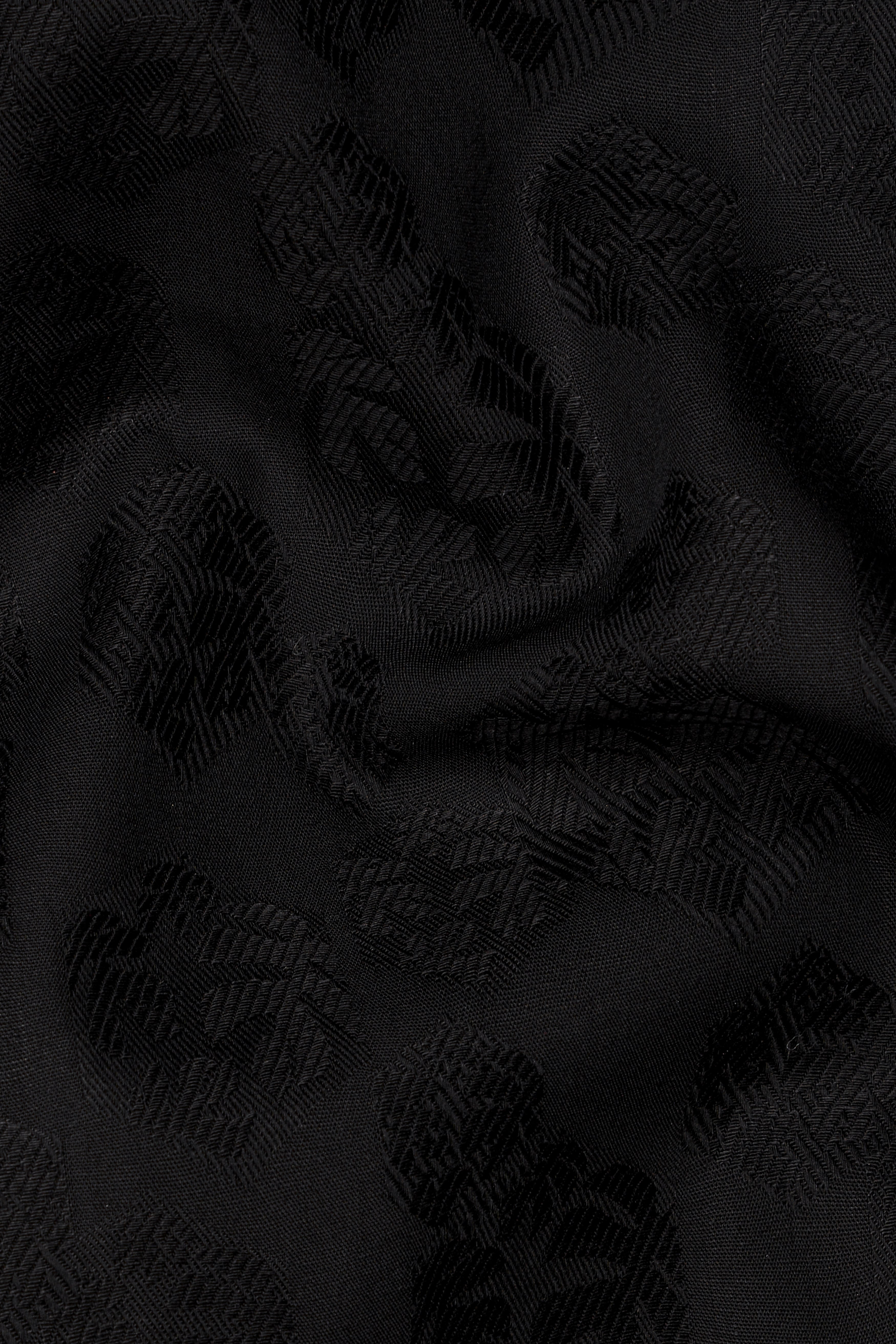 Jade Black Jacquard Textured Premium Giza Cotton Shirt