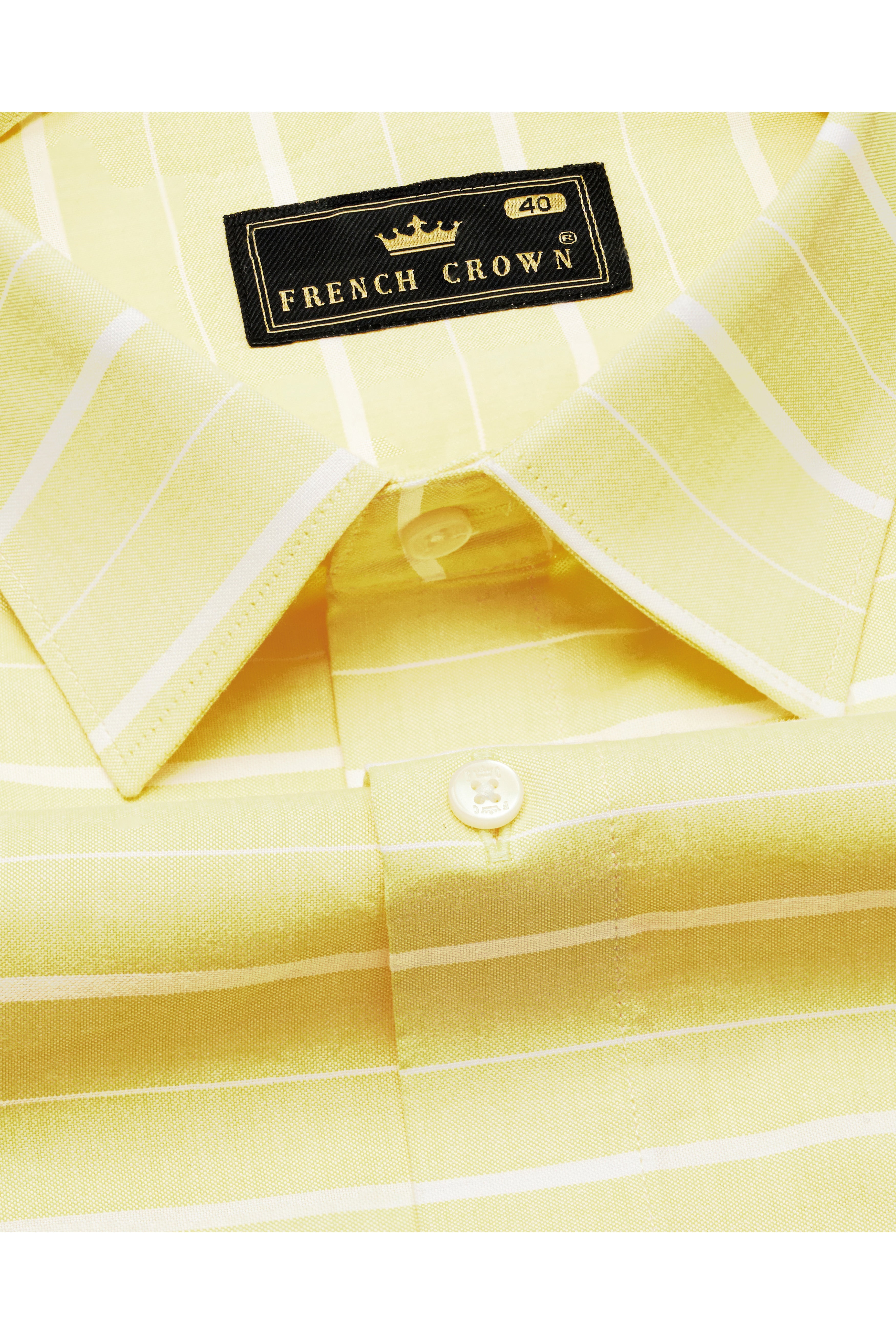 Astra Yellow and White Striped Royal Oxford Shirt 10130-38, 10130-H-38, 10130-39, 10130-H-39, 10130-40, 10130-H-40, 10130-42, 10130-H-42, 10130-44, 10130-H-44, 10130-46, 10130-H-46, 10130-48, 10130-H-48, 10130-50, 10130-H-50, 10130-52, 10130-H-52