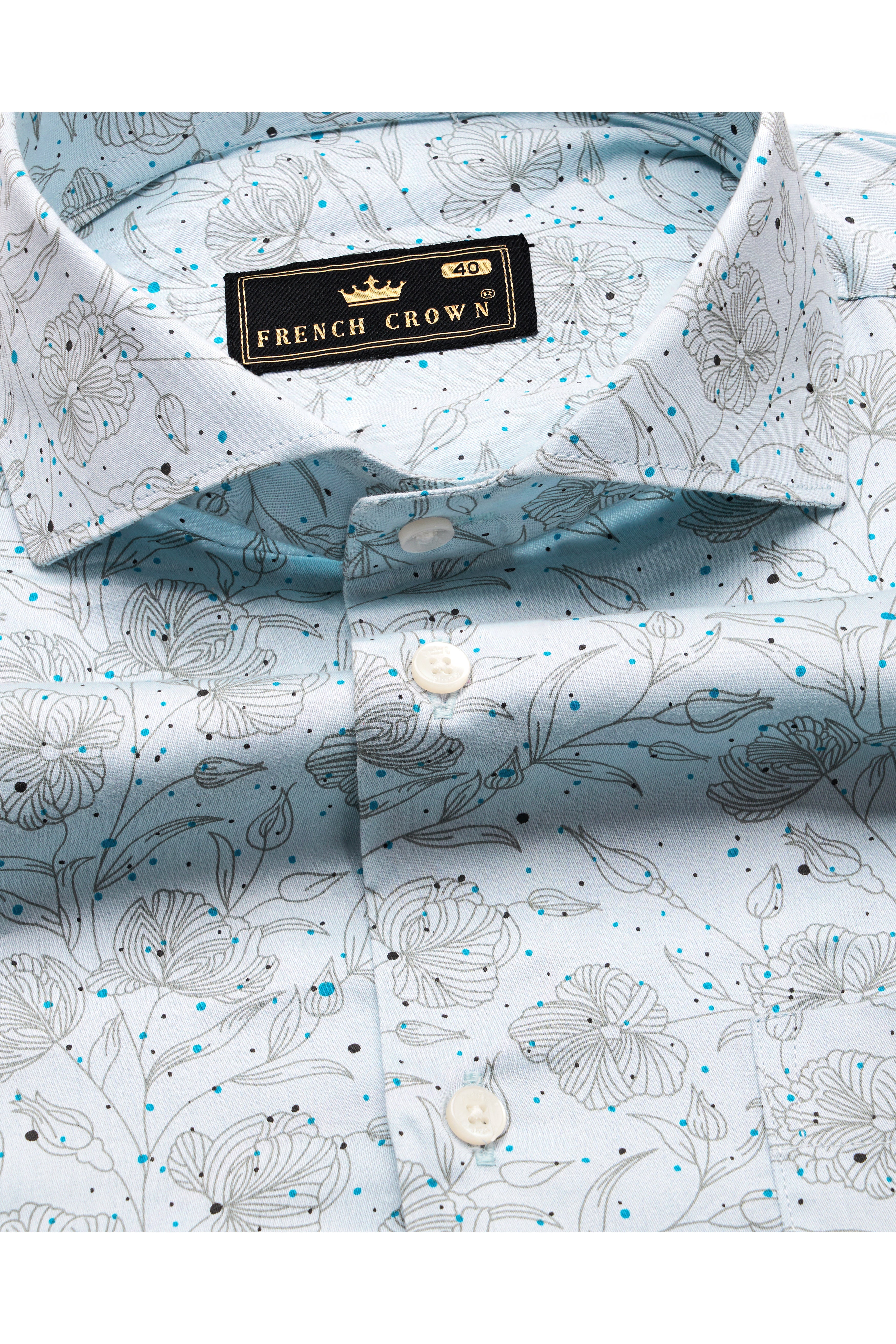 Blizzard Blue Floral Printed Super Soft Premium Cotton Shirt 10134-CA-38, 10134-CA-H-38, 10134-CA-39, 10134-CA-H-39, 10134-CA-40, 10134-CA-H-40, 10134-CA-42, 10134-CA-H-42, 10134-CA-44, 10134-CA-H-44, 10134-CA-46, 10134-CA-H-46, 10134-CA-48, 10134-CA-H-48, 10134-CA-50, 10134-CA-H-50, 10134-CA-52, 10134-CA-H-52