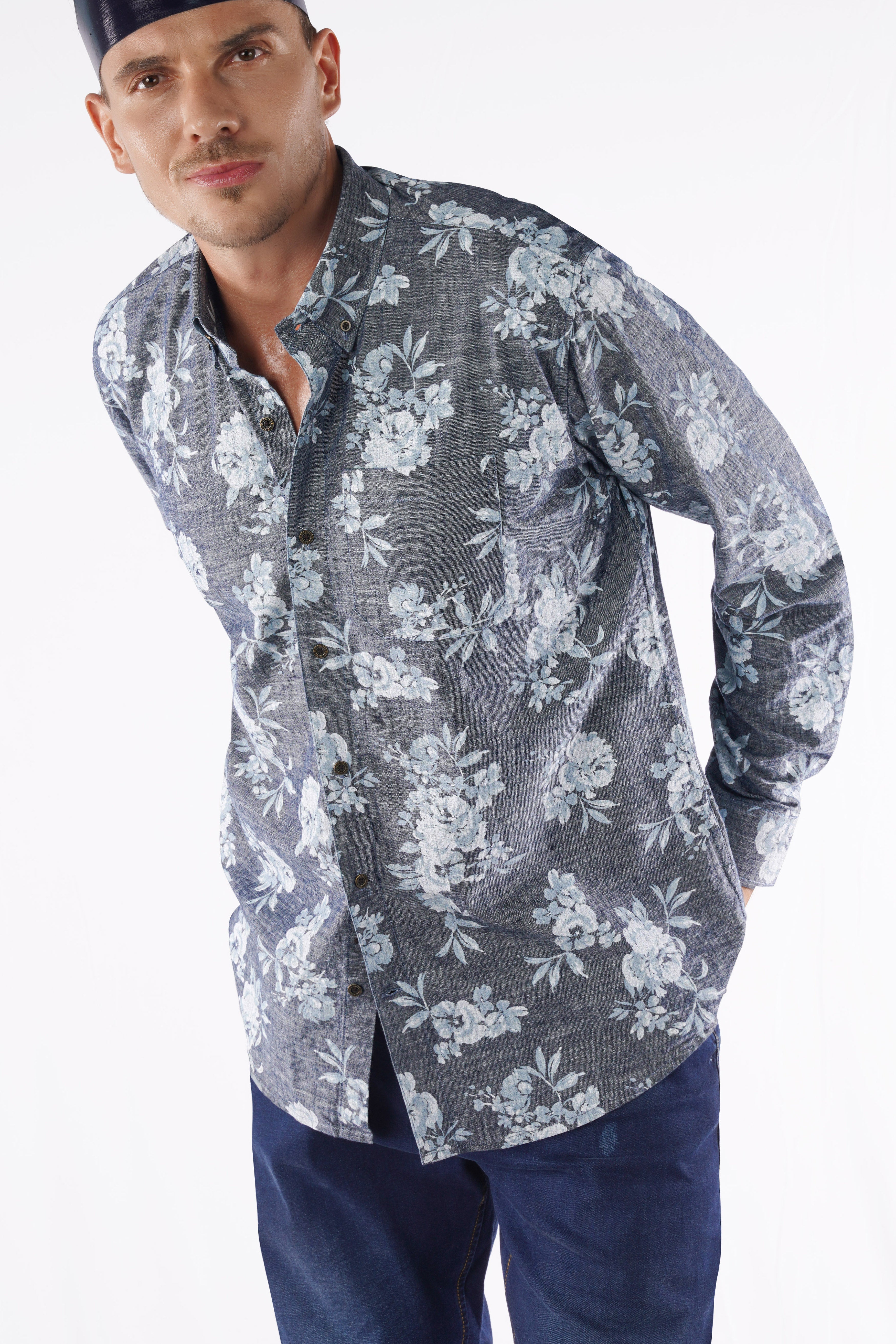 Nevada with Languid Gray Floral Textured Denim Shirt 10146-BD-MB-38, 10146-BD-MB-H-38, 10146-BD-MB-39, 10146-BD-MB-H-39, 10146-BD-MB-40, 10146-BD-MB-H-40, 10146-BD-MB-42, 10146-BD-MB-H-42, 10146-BD-MB-44, 10146-BD-MB-H-44, 10146-BD-MB-46, 10146-BD-MB-H-46, 10146-BD-MB-48, 10146-BD-MB-H-48, 10146-BD-MB-50, 10146-BD-MB-H-50, 10146-BD-MB-52, 10146-BD-MB-H-52