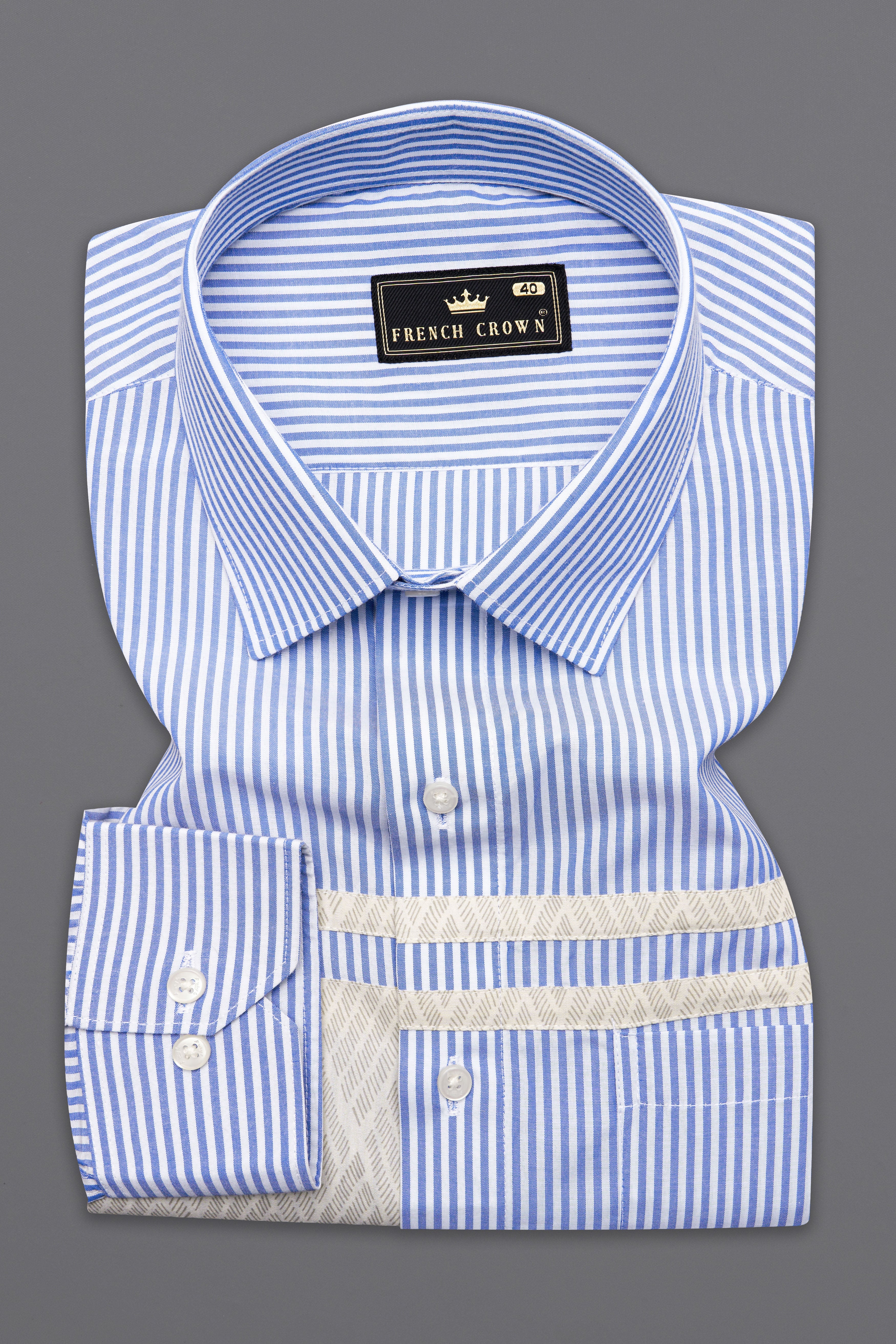 Glaucous Blue and White Striped Premium Cotton Designer Shirt 10152-P8-38, 10152-P8-H-38, 10152-P8-39, 10152-P8-H-39, 10152-P8-40, 10152-P8-H-40, 10152-P8-42, 10152-P8-H-42, 10152-P8-44, 10152-P8-H-44, 10152-P8-46, 10152-P8-H-46, 10152-P8-48, 10152-P8-H-48, 10152-P8-50, 10152-P8-H-50, 10152-P8-52, 10152-P8-H-52