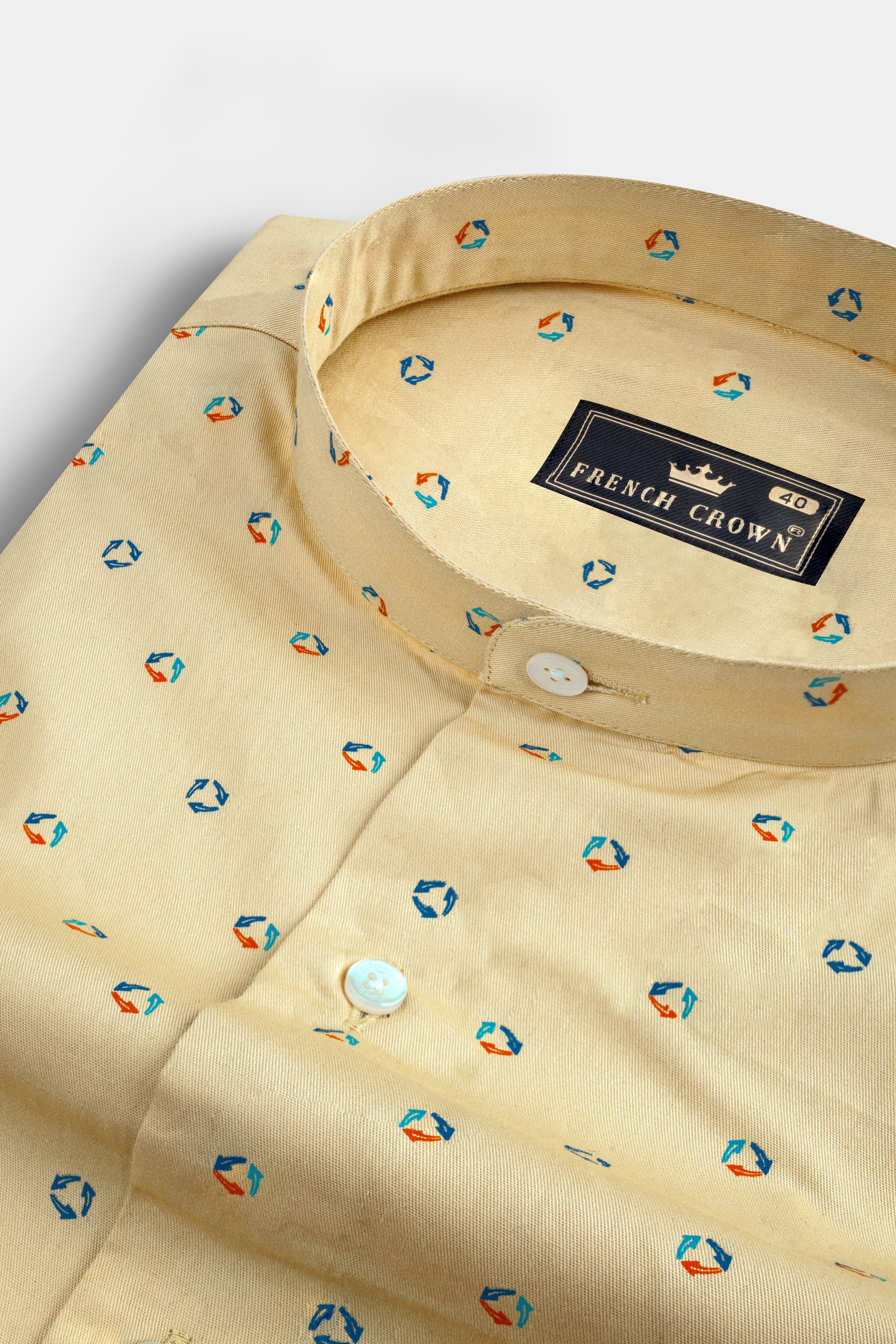 Pavlova Brown Printed Twill Premium Cotton Shirt