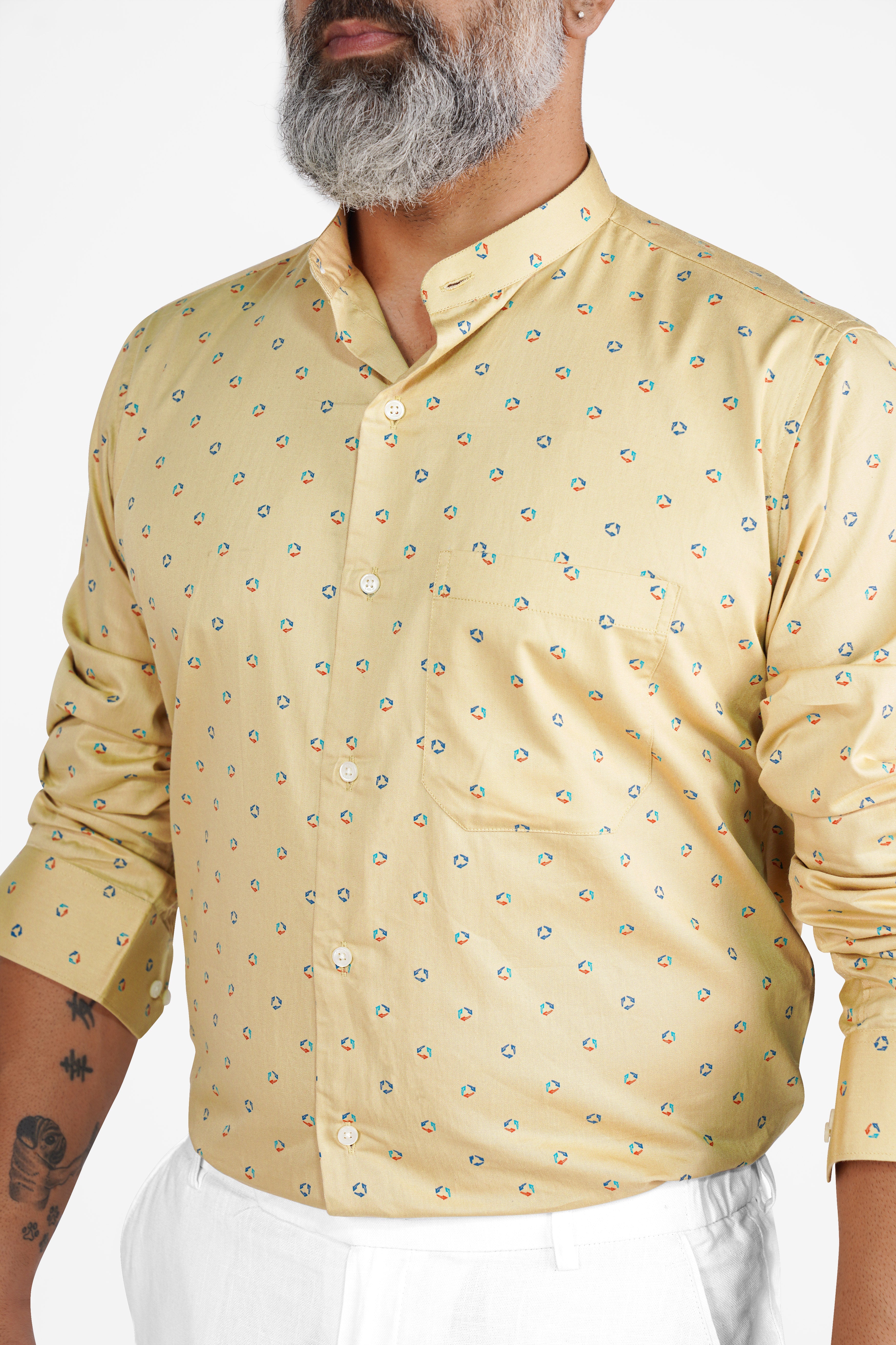 Pavlova Brown Printed Twill Premium Cotton Shirt