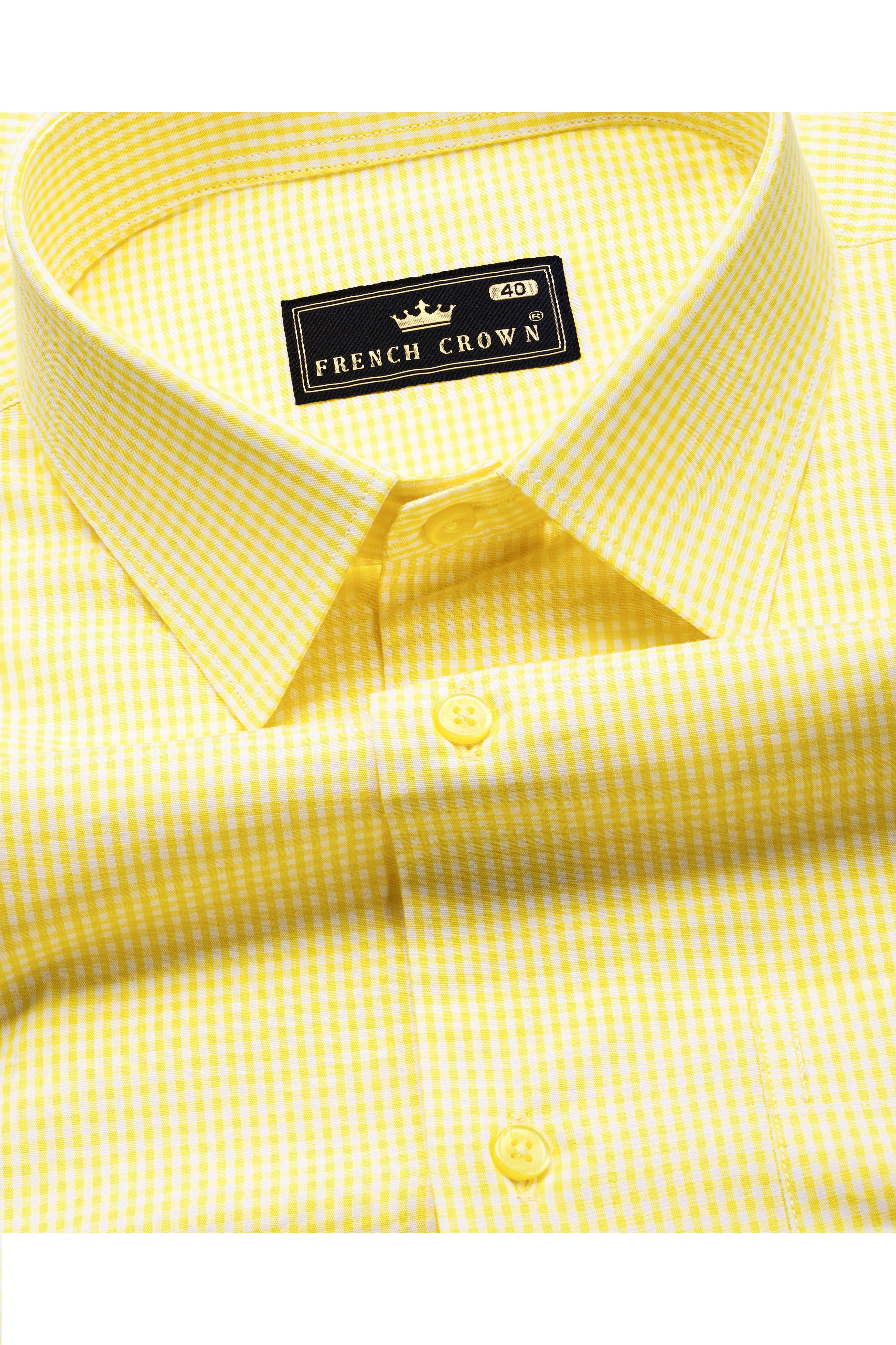 Kournikova Yellow and White Premium Cotton Shirt