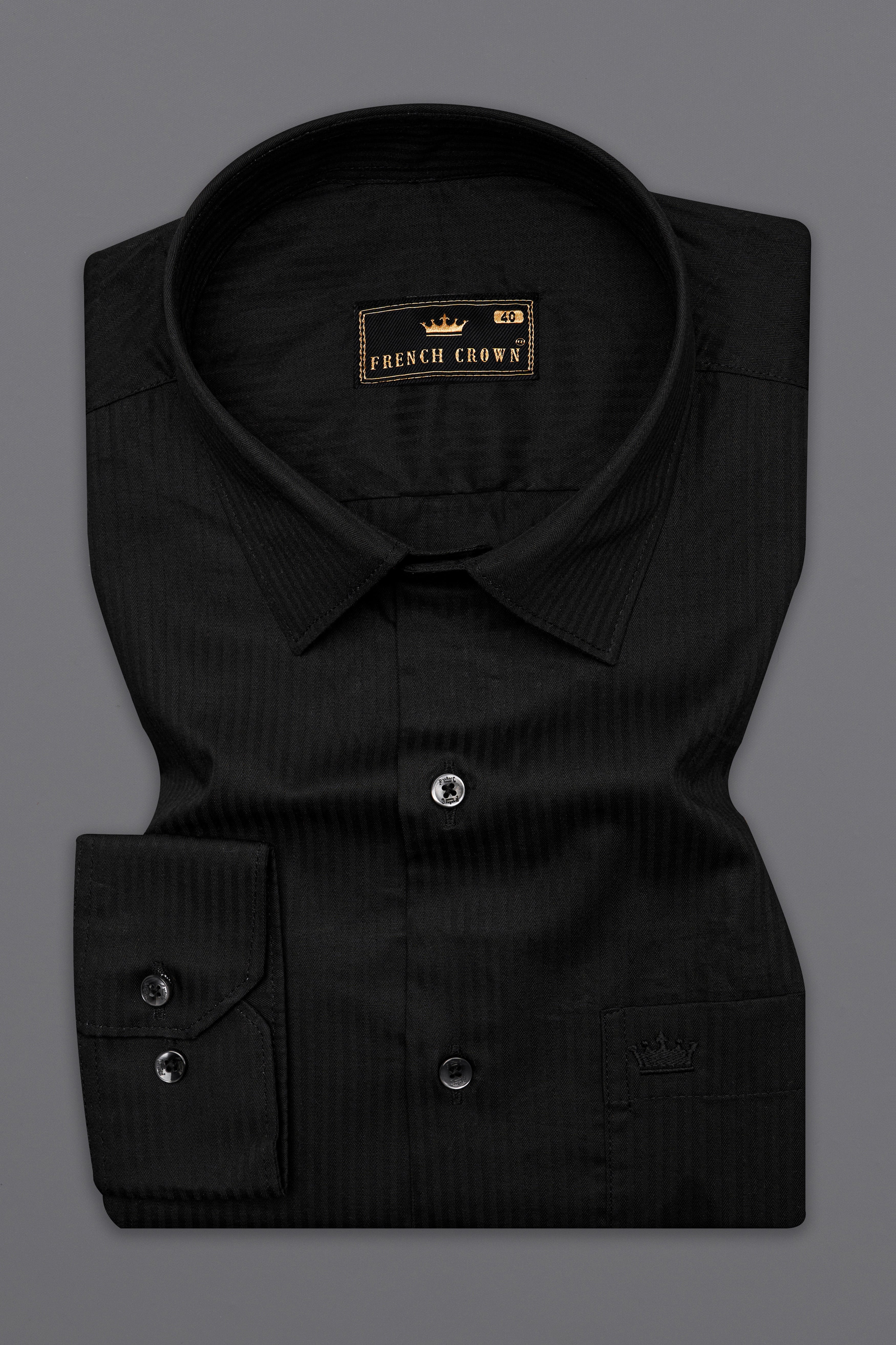 Jade Black Twill Premium Cotton Shirt 10167-BLK-38, 10167-BLK-H-38, 10167-BLK-39, 10167-BLK-H-39, 10167-BLK-40, 10167-BLK-H-40, 10167-BLK-42, 10167-BLK-H-42, 10167-BLK-44, 10167-BLK-H-44, 10167-BLK-46, 10167-BLK-H-46, 10167-BLK-48, 10167-BLK-H-48, 10167-BLK-50, 10167-BLK-H-50, 10167-BLK-52, 10167-BLK-H-52