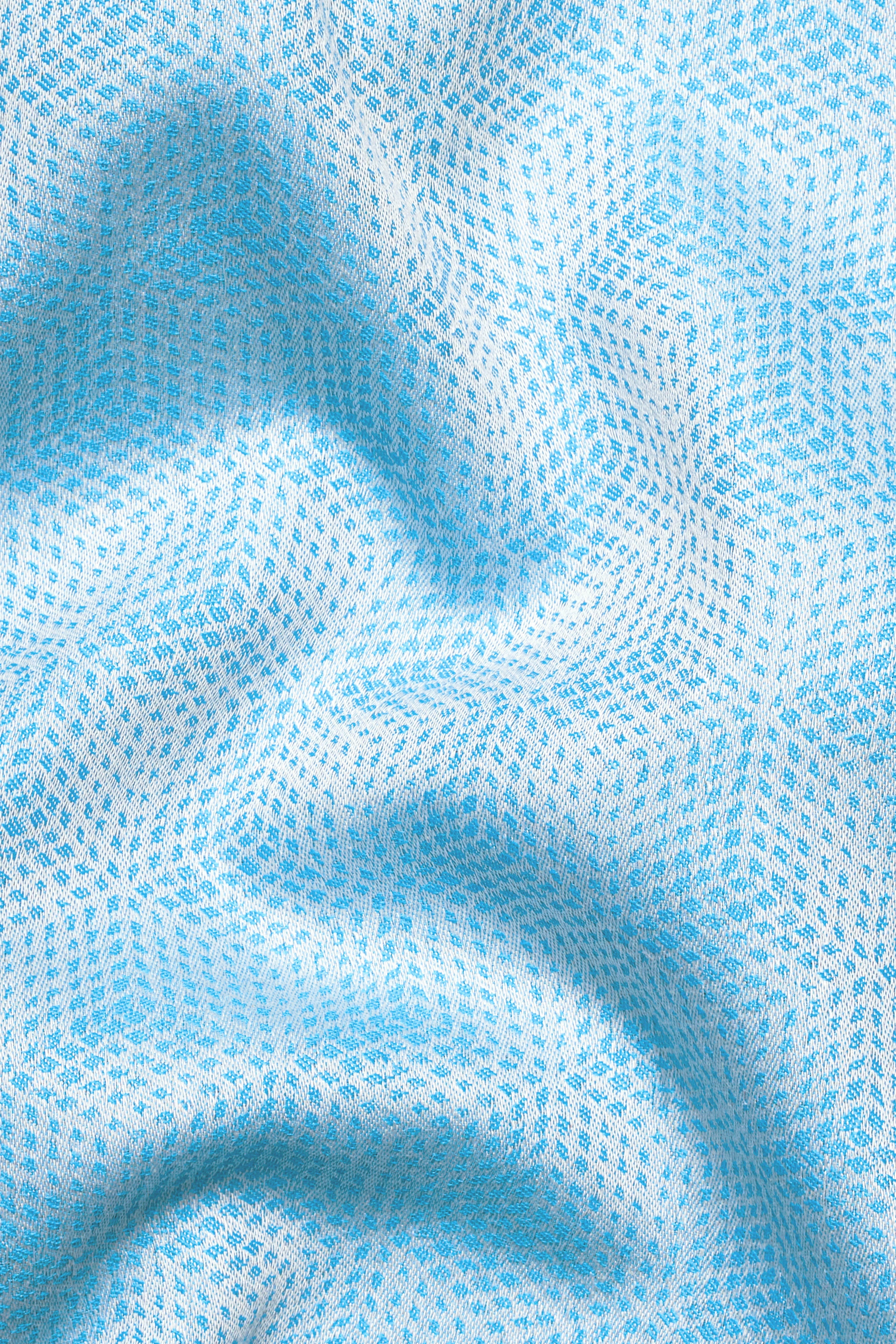 Cerulean Blue and White Jacquard Textured Premium Giza Cotton Shirt 10200-38, 10200-H-38, 10200-39, 10200-H-39, 10200-40, 10200-H-40, 10200-42, 10200-H-42, 10200-44, 10200-H-44, 10200-46, 10200-H-46, 10200-48, 10200-H-48, 10200-50, 10200-H-50, 10200-52, 10200-H-52