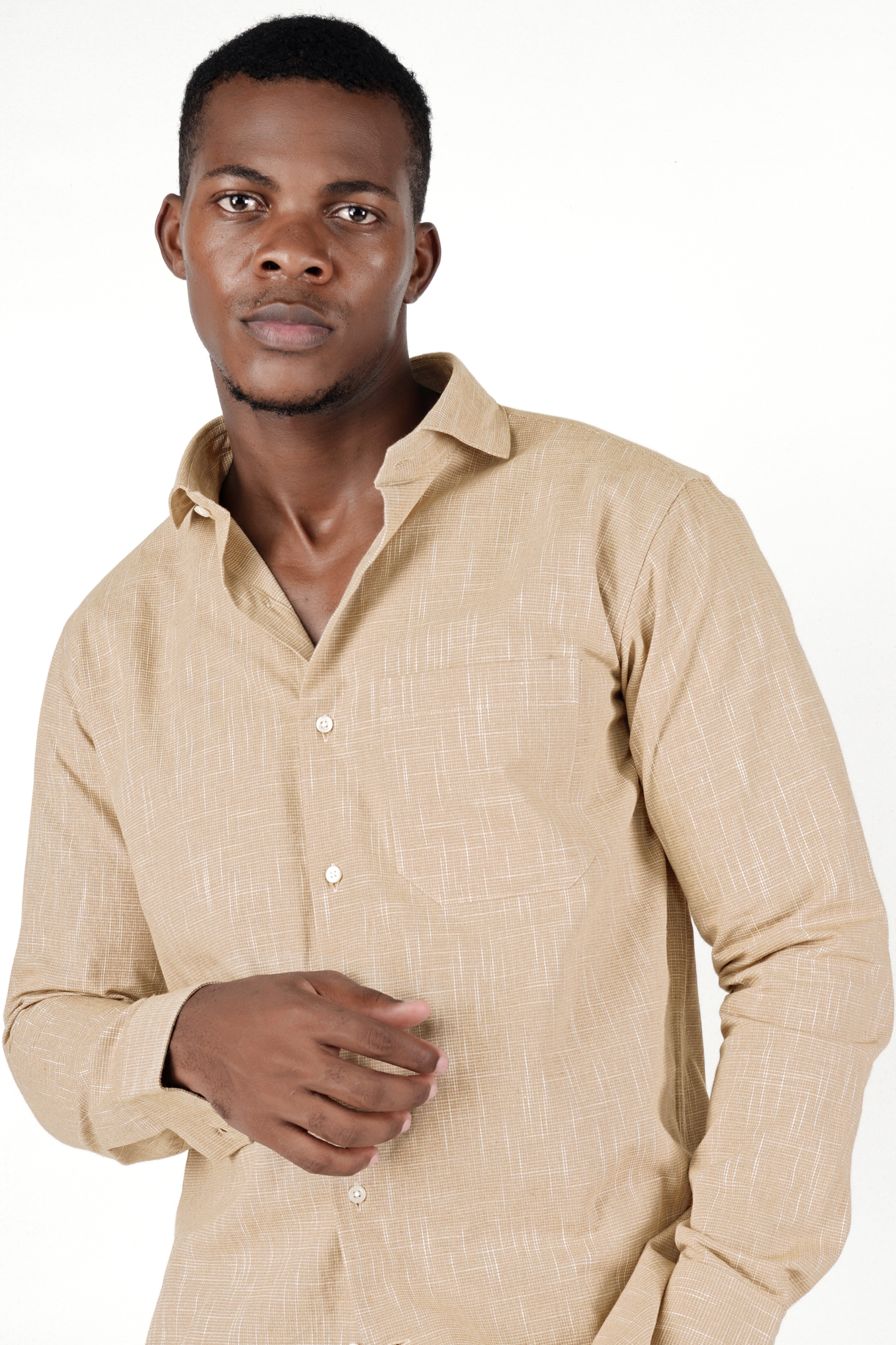 Tan Brown Chambray Shirt