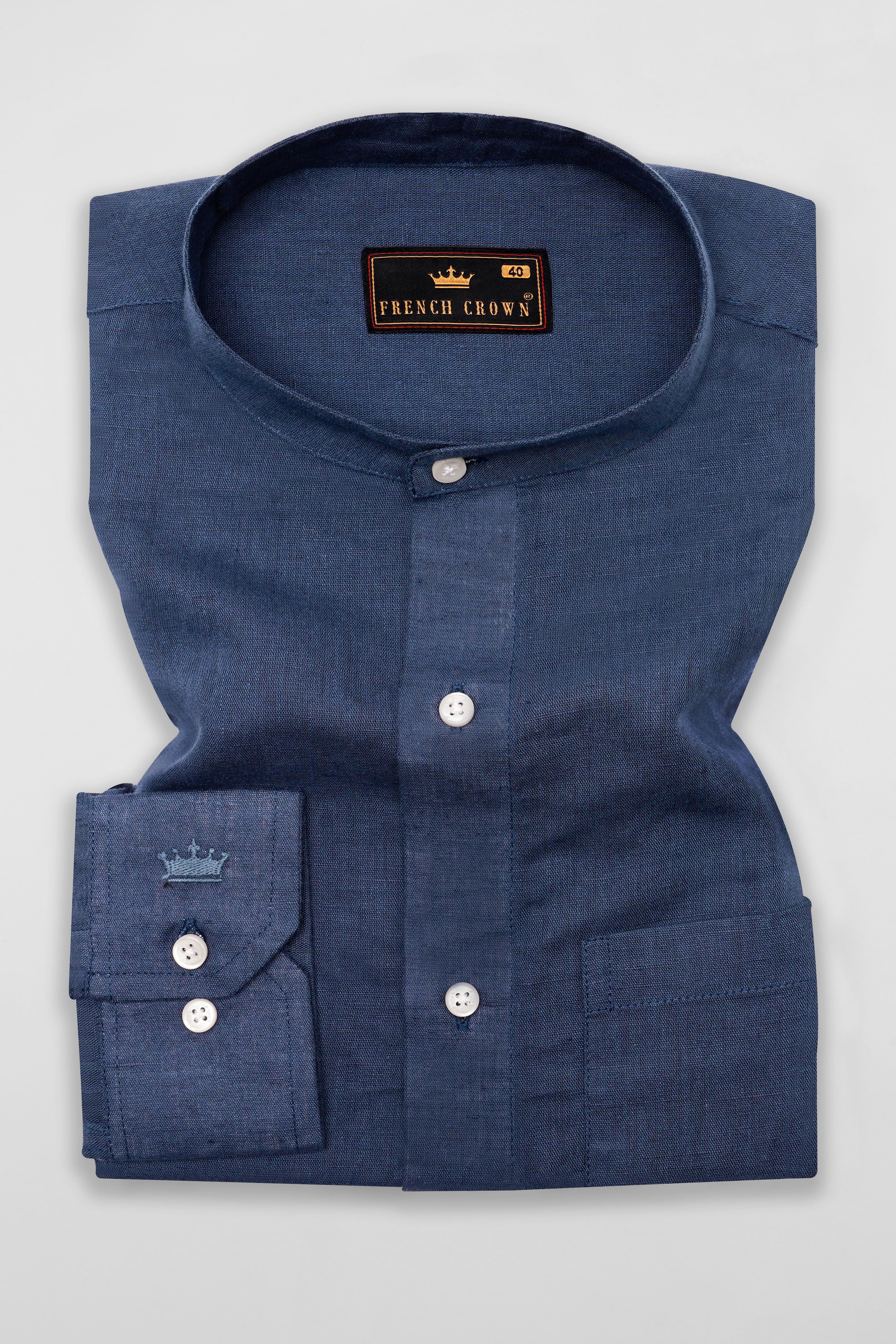 Nile Blue Luxurious Linen Shirt