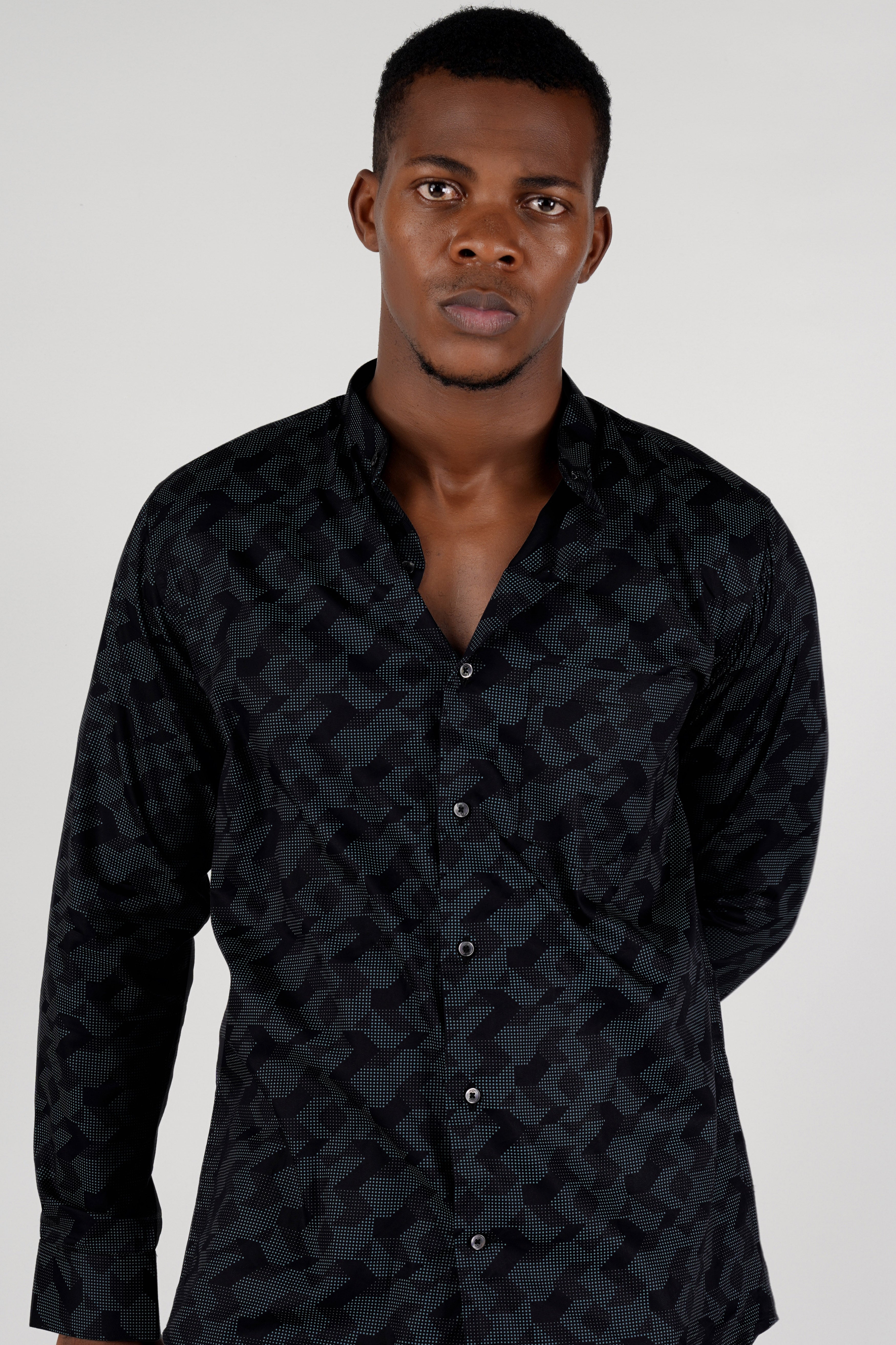 Jade Black and Steel Grey Super Soft Premium Cotton Shirt