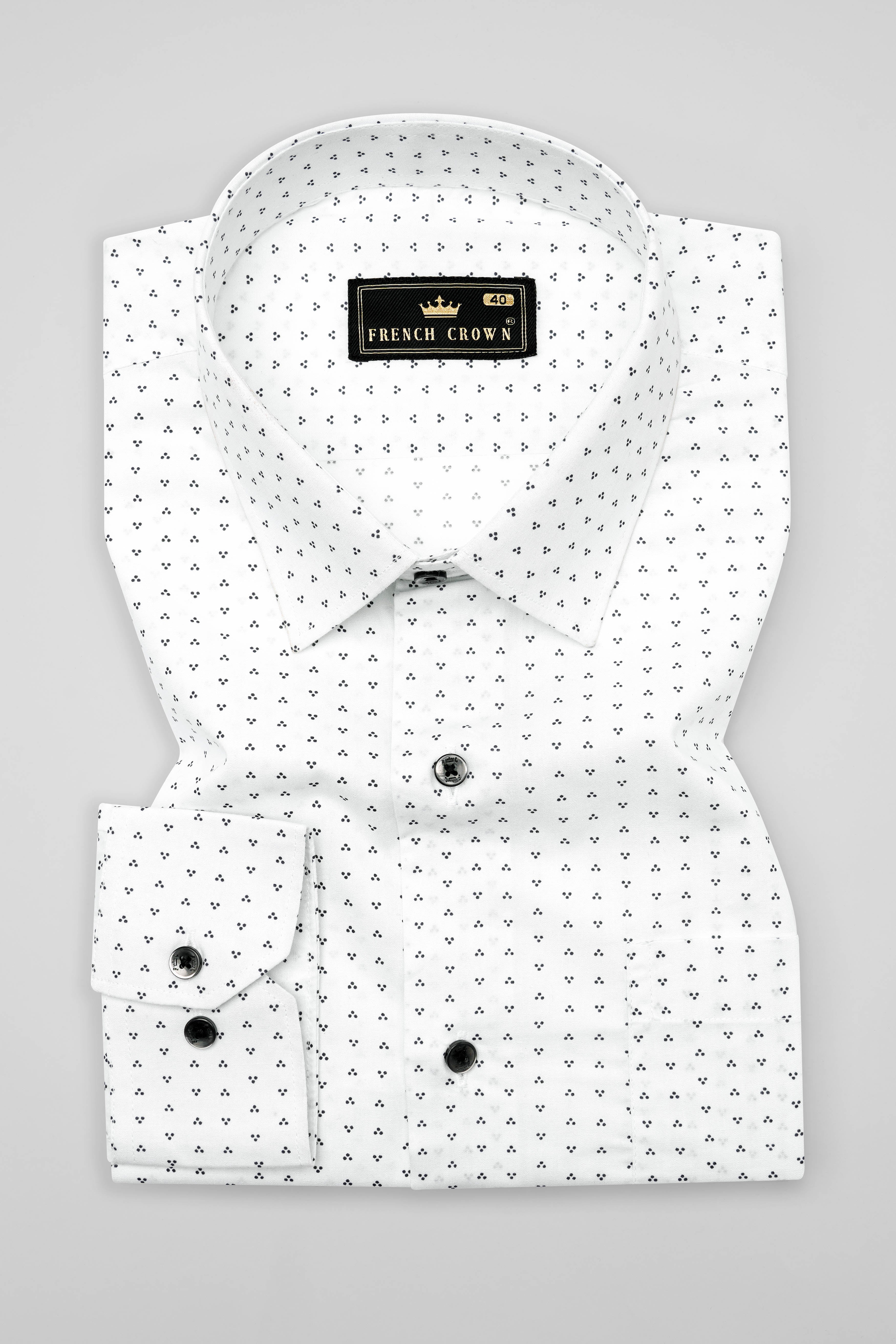 Bright White Printed Premium Cotton Shirt 10235-BLK-38, 10235-BLK-H-38, 10235-BLK-39, 10235-BLK-H-39, 10235-BLK-40, 10235-BLK-H-40, 10235-BLK-42, 10235-BLK-H-42, 10235-BLK-44, 10235-BLK-H-44, 10235-BLK-46, 10235-BLK-H-46, 10235-BLK-48, 10235-BLK-H-48, 10235-BLK-50, 10235-BLK-H-50, 10235-BLK-52, 10235-BLK-H-52