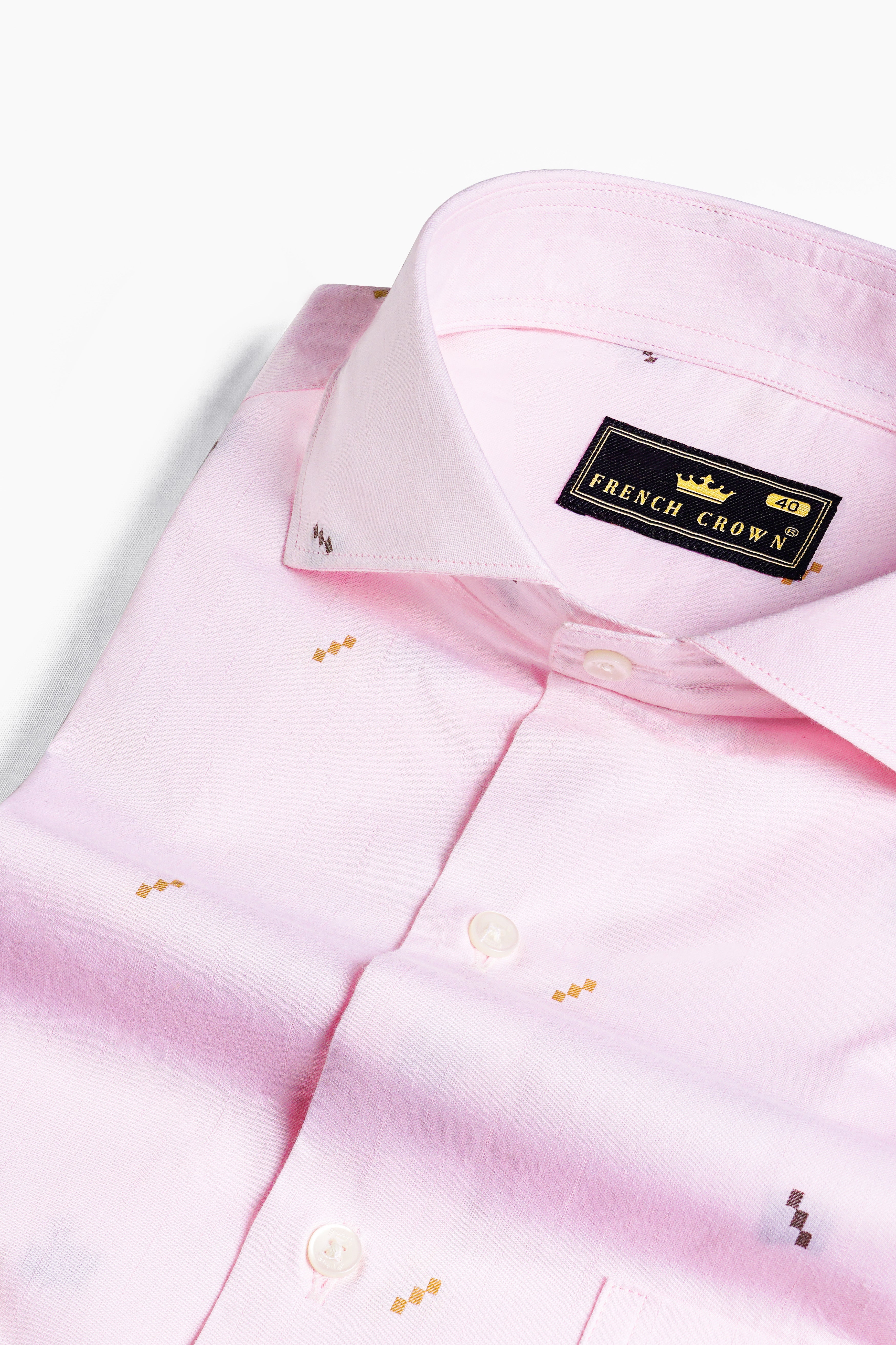 Blossom Pink Jacquard Textured Premium Giza Cotton Shirt