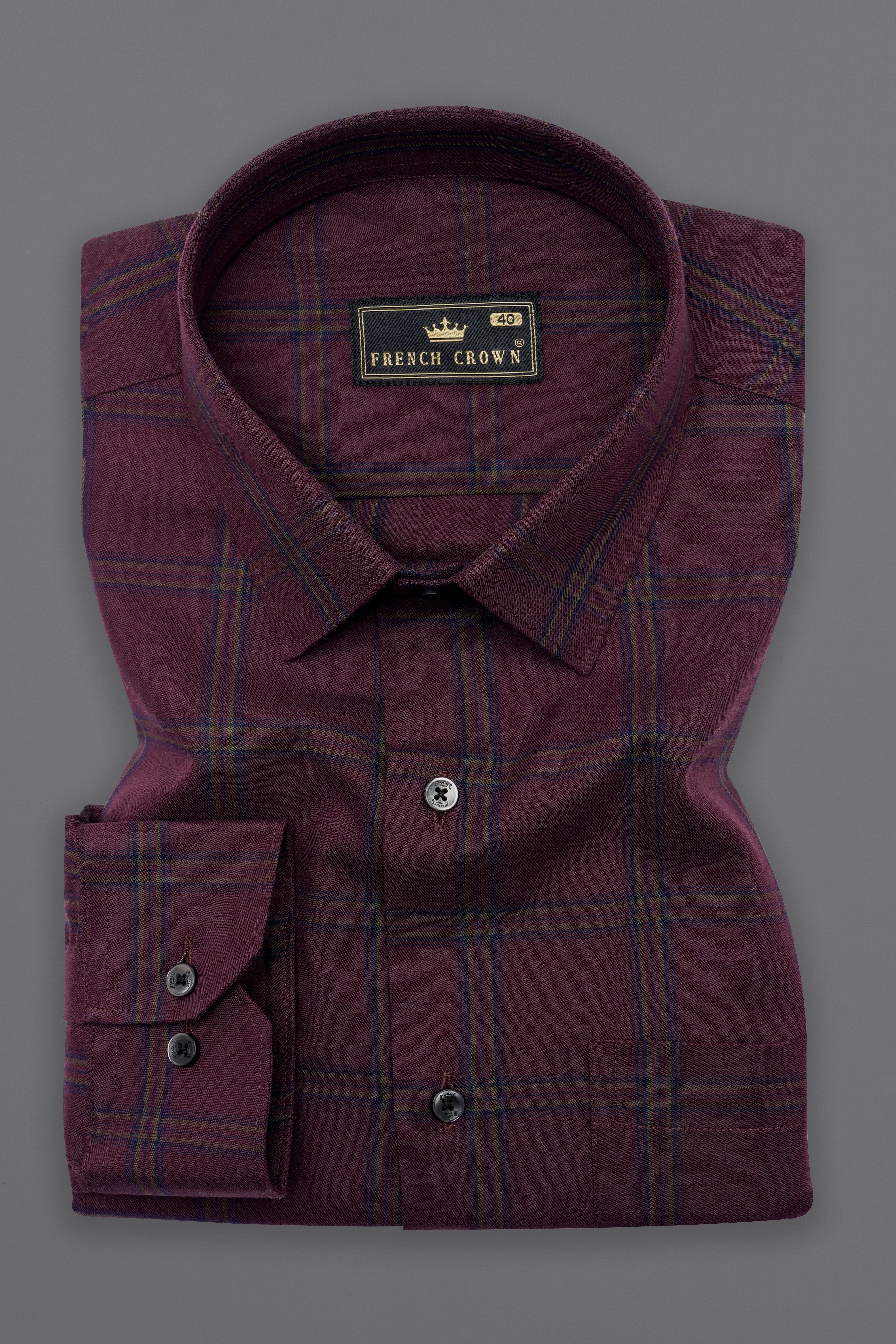 Magenta Maroon Twill Checkered Premium Cotton Shirt 10237-BLK-38, 10237-BLK-H-38, 10237-BLK-39, 10237-BLK-H-39, 10237-BLK-40, 10237-BLK-H-40, 10237-BLK-42, 10237-BLK-H-42, 10237-BLK-44, 10237-BLK-H-44, 10237-BLK-46, 10237-BLK-H-46, 10237-BLK-48, 10237-BLK-H-48, 10237-BLK-50, 10237-BLK-H-50, 10237-BLK-52, 10237-BLK-H-52