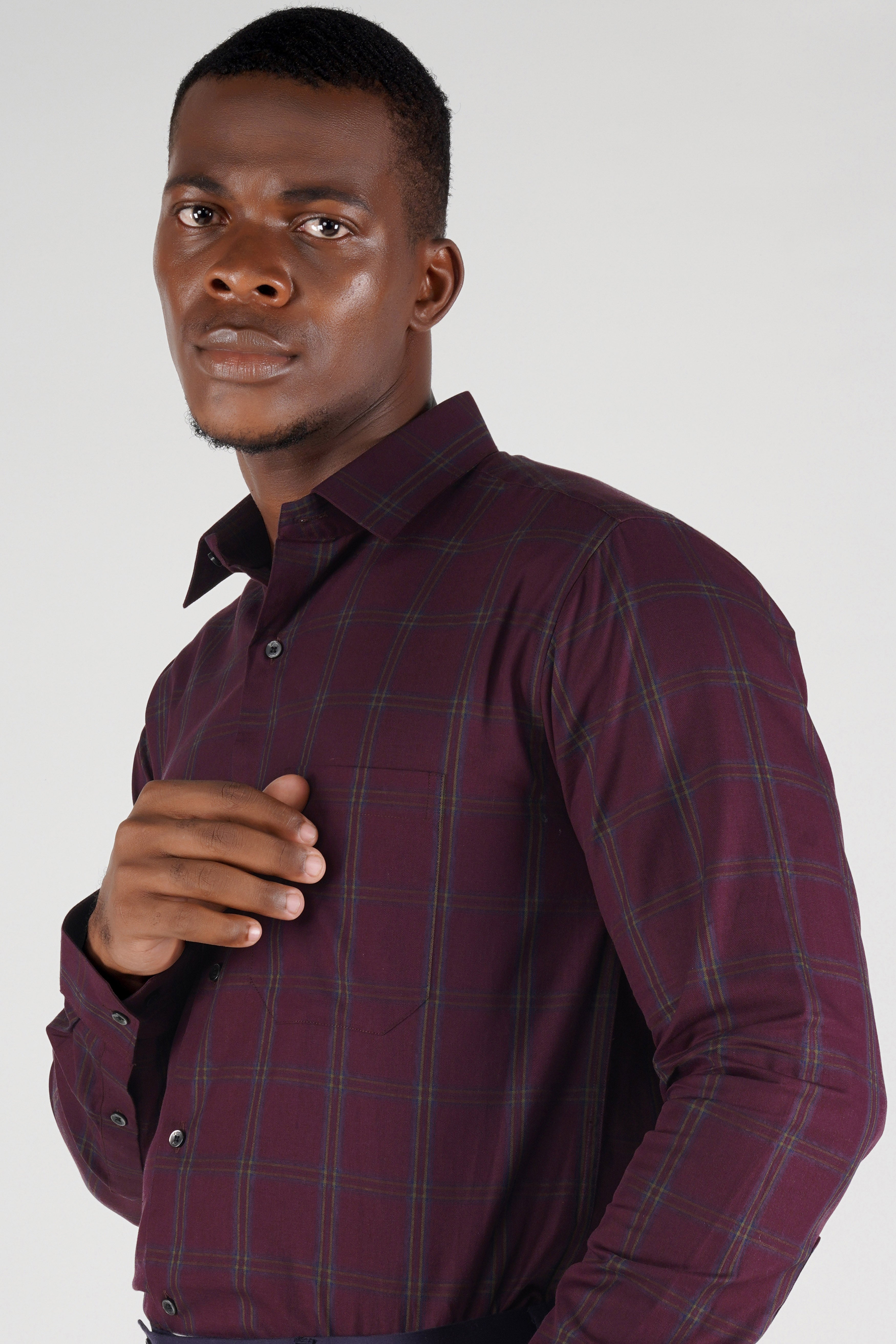 Magenta Maroon Twill Checkered Premium Cotton Shirt 10237-BLK-38, 10237-BLK-H-38, 10237-BLK-39, 10237-BLK-H-39, 10237-BLK-40, 10237-BLK-H-40, 10237-BLK-42, 10237-BLK-H-42, 10237-BLK-44, 10237-BLK-H-44, 10237-BLK-46, 10237-BLK-H-46, 10237-BLK-48, 10237-BLK-H-48, 10237-BLK-50, 10237-BLK-H-50, 10237-BLK-52, 10237-BLK-H-52