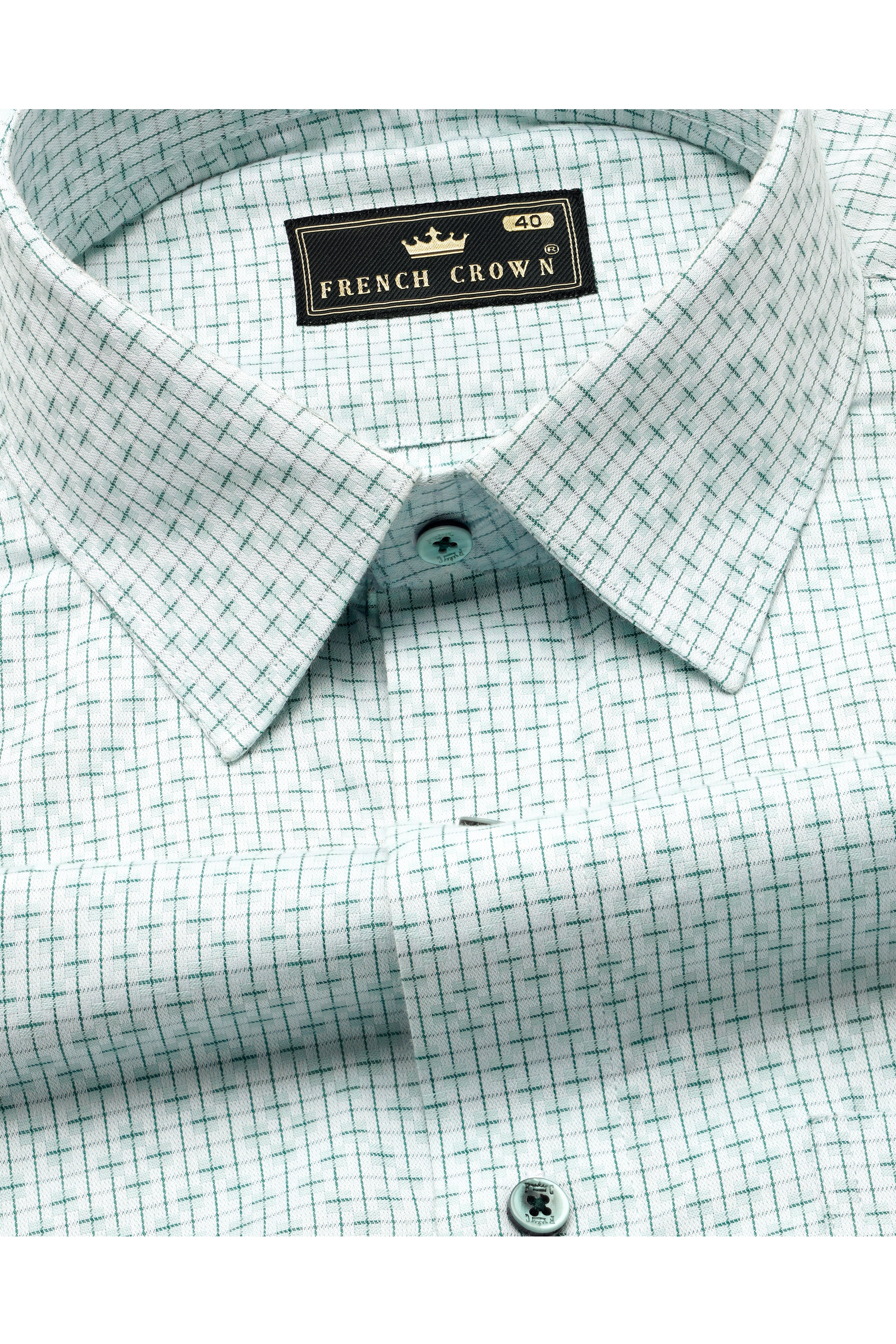 Nobel Light Green Dobby Textured Premium Giza Cotton Shirt