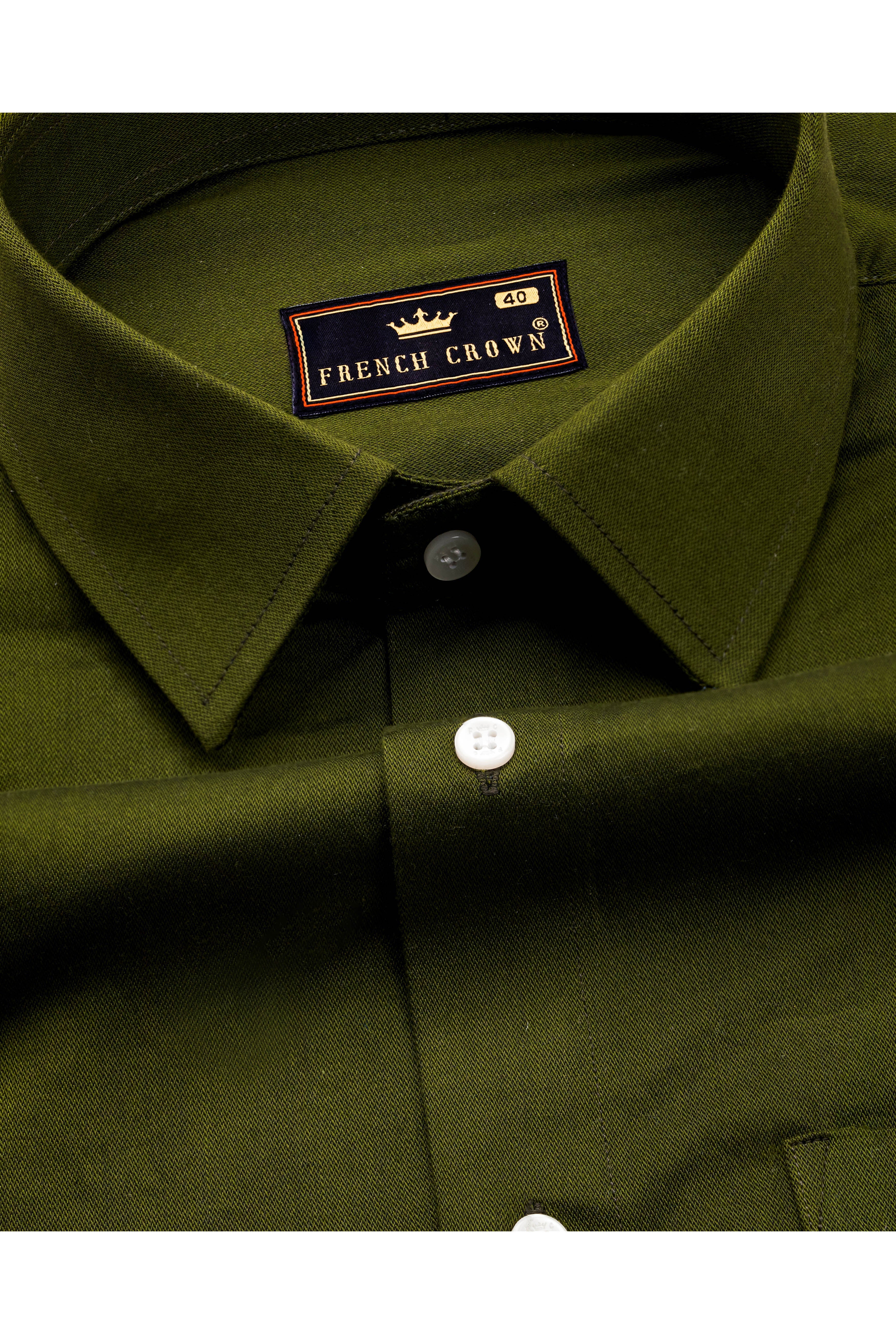 Thatch Green Two Tone Chambray Premium Cotton Shirt