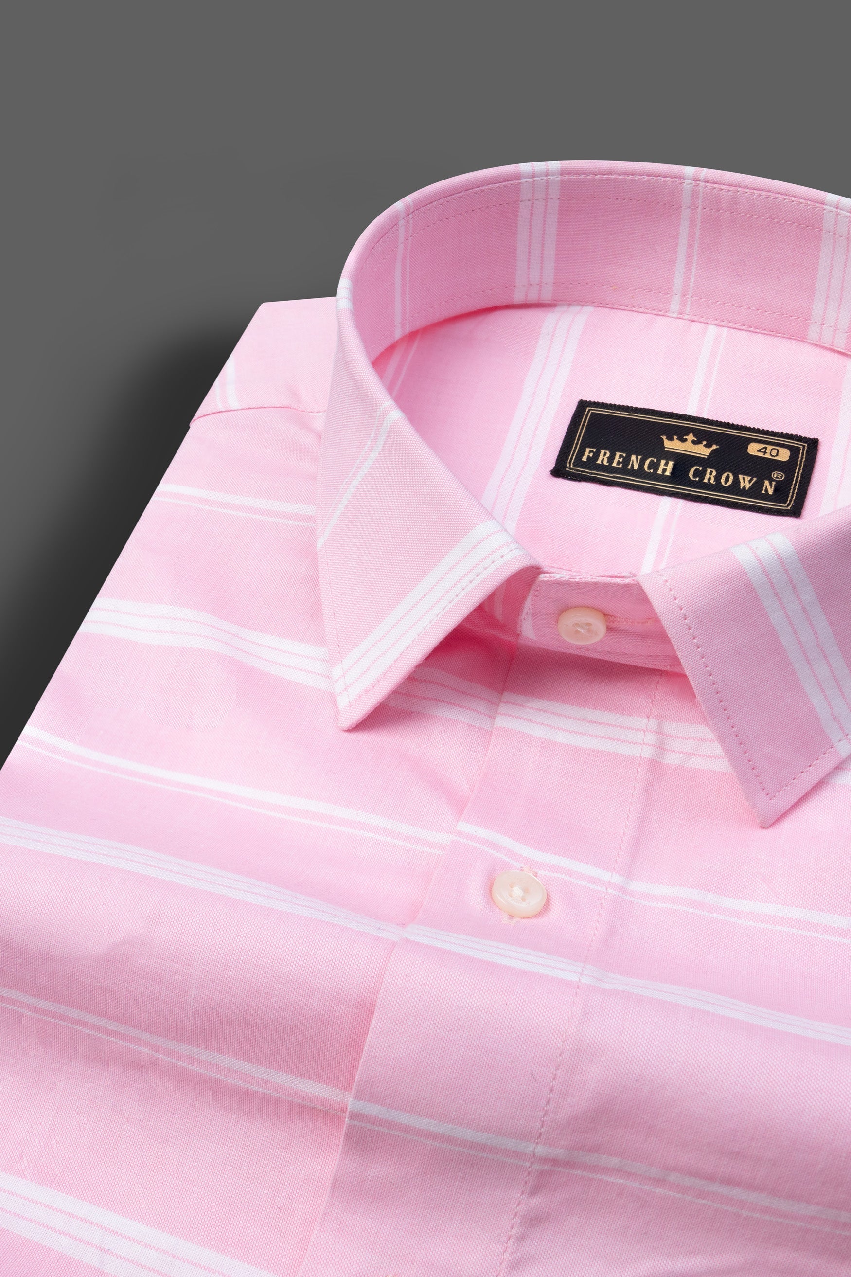 Thistle Pink with White Striped Royal Oxford Shirt