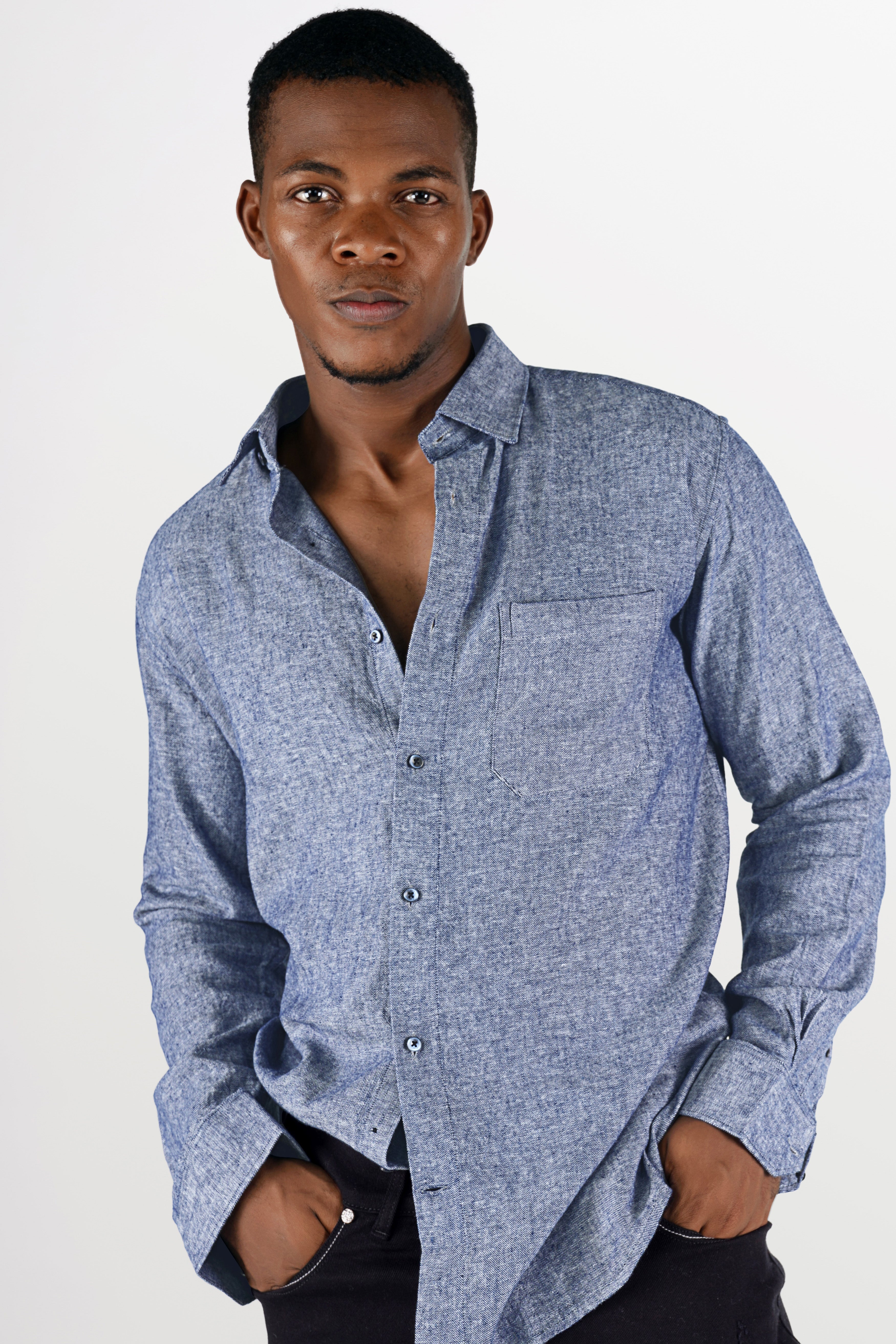 Venus Gray Luxurious Linen Shirt