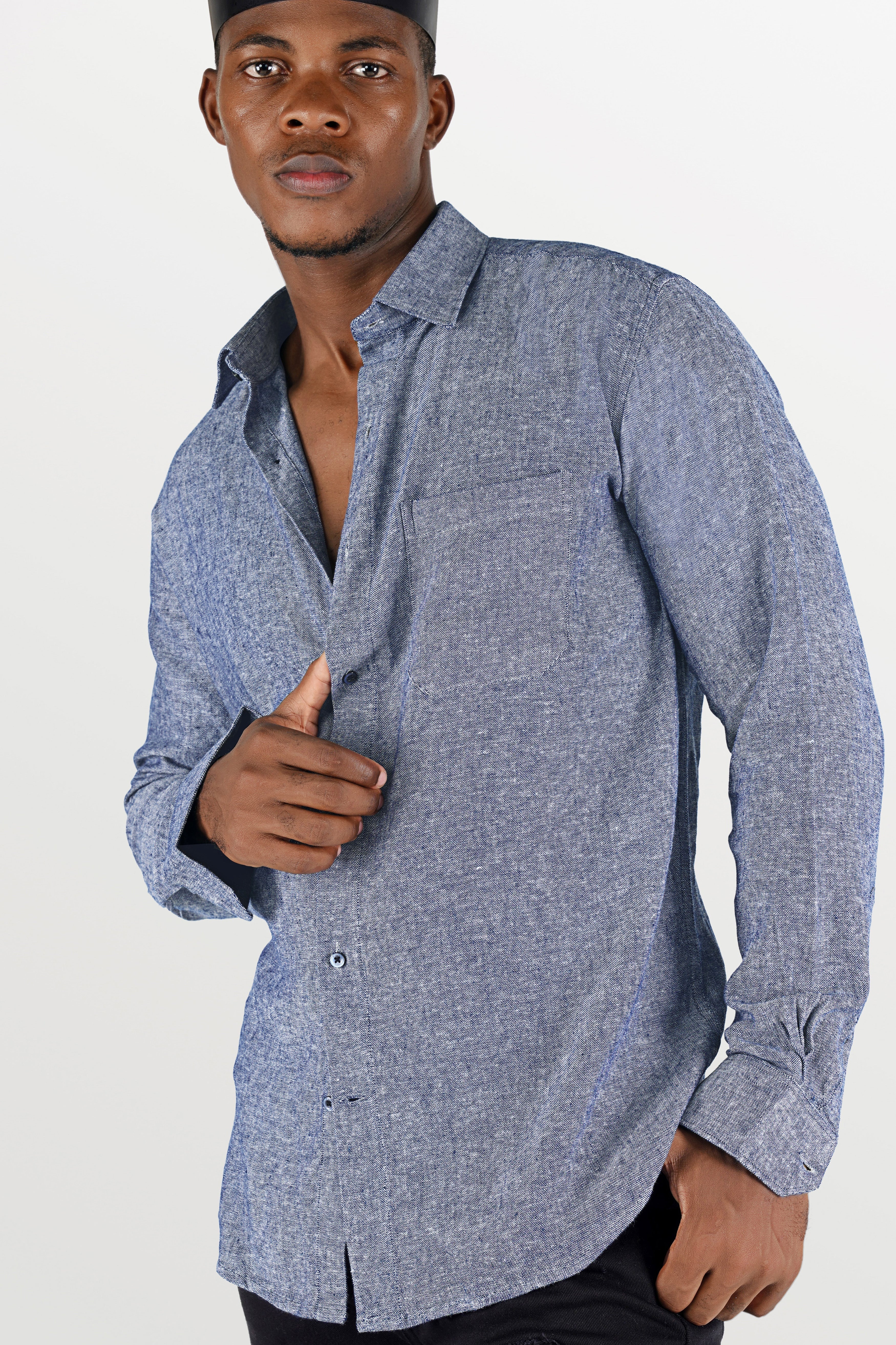 Venus Gray Luxurious Linen Shirt