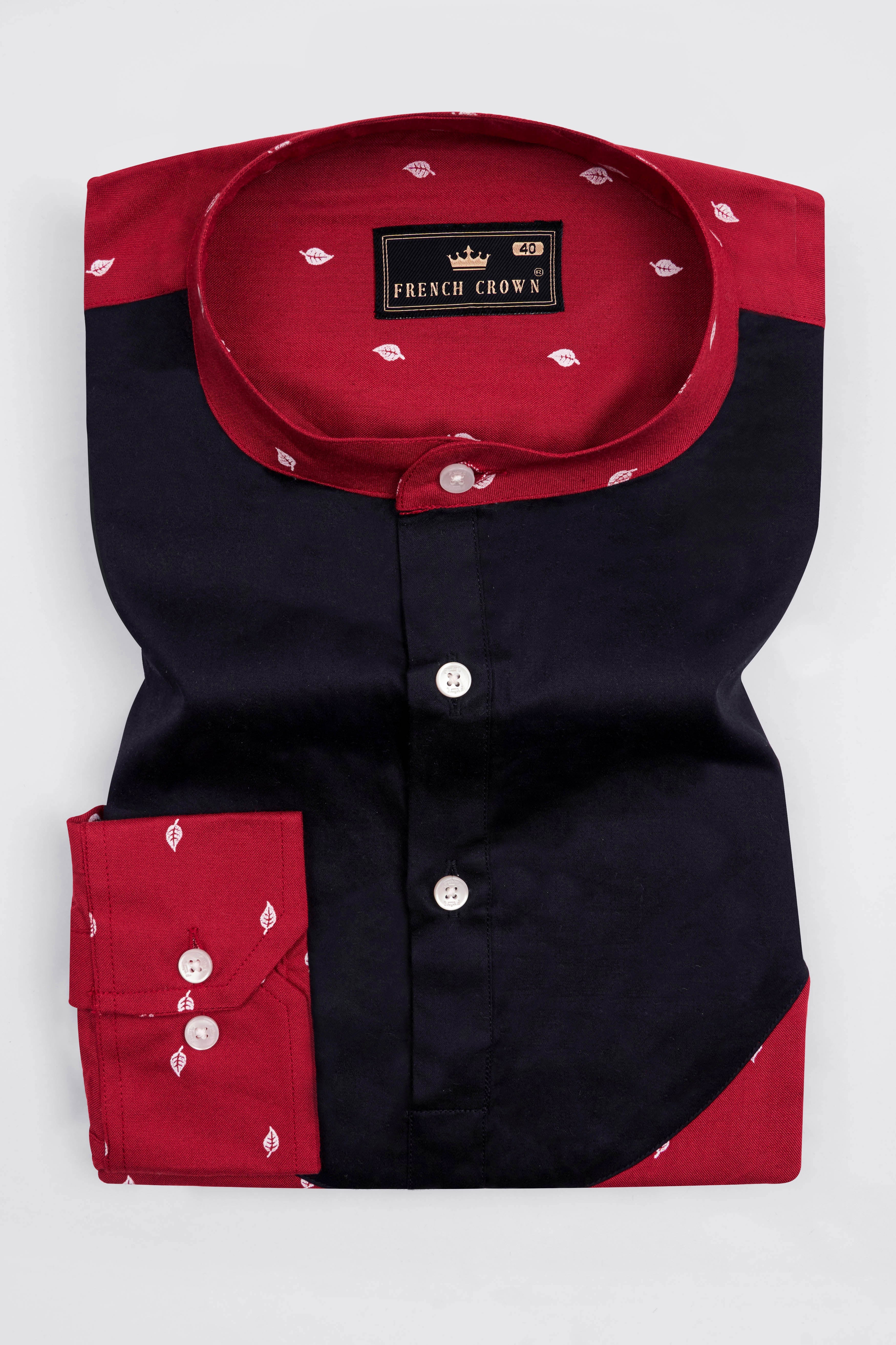 Cardinal Red and Black Premium Tencel Designer Shirt