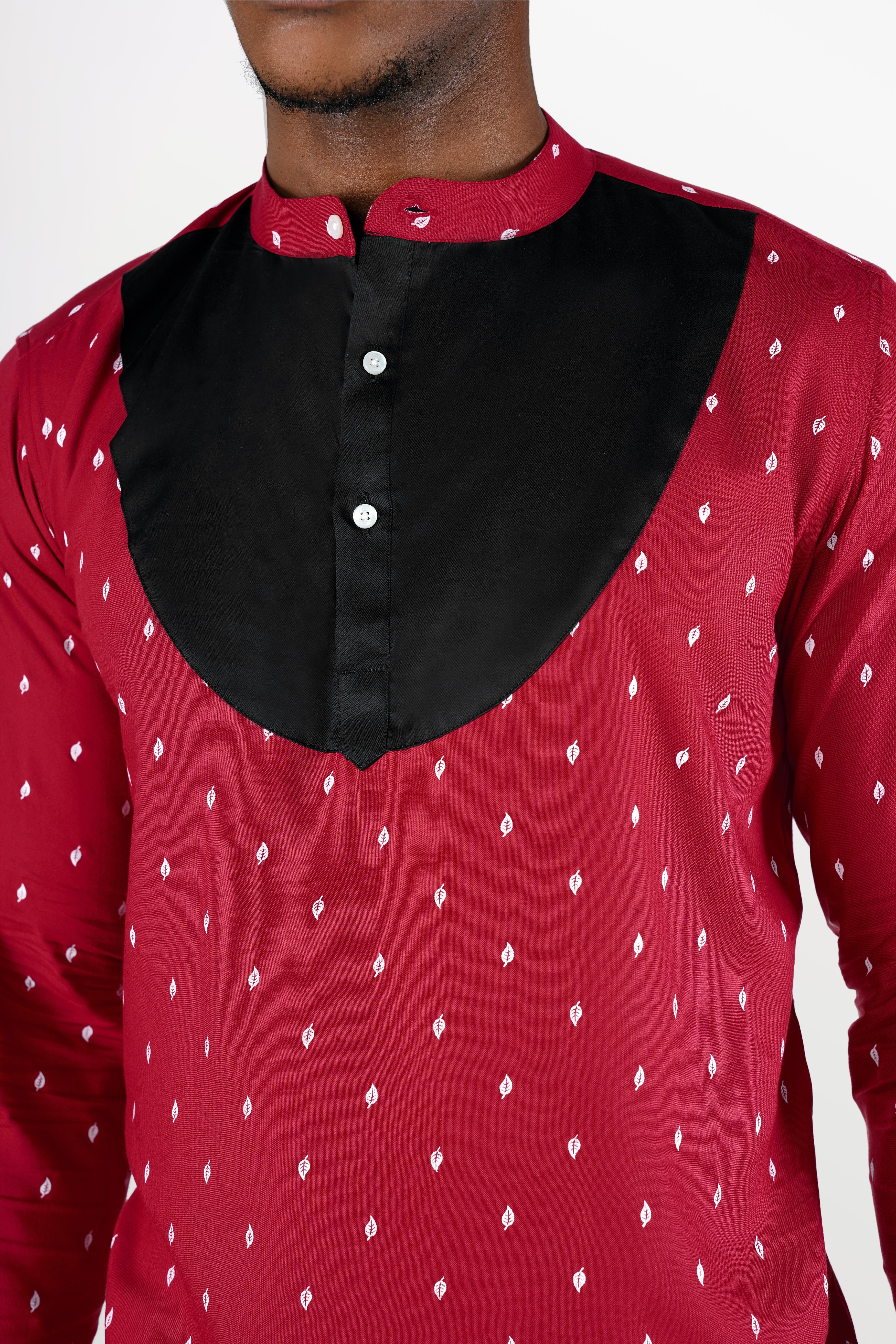 Cardinal Red and Black Premium Tencel Designer Shirt