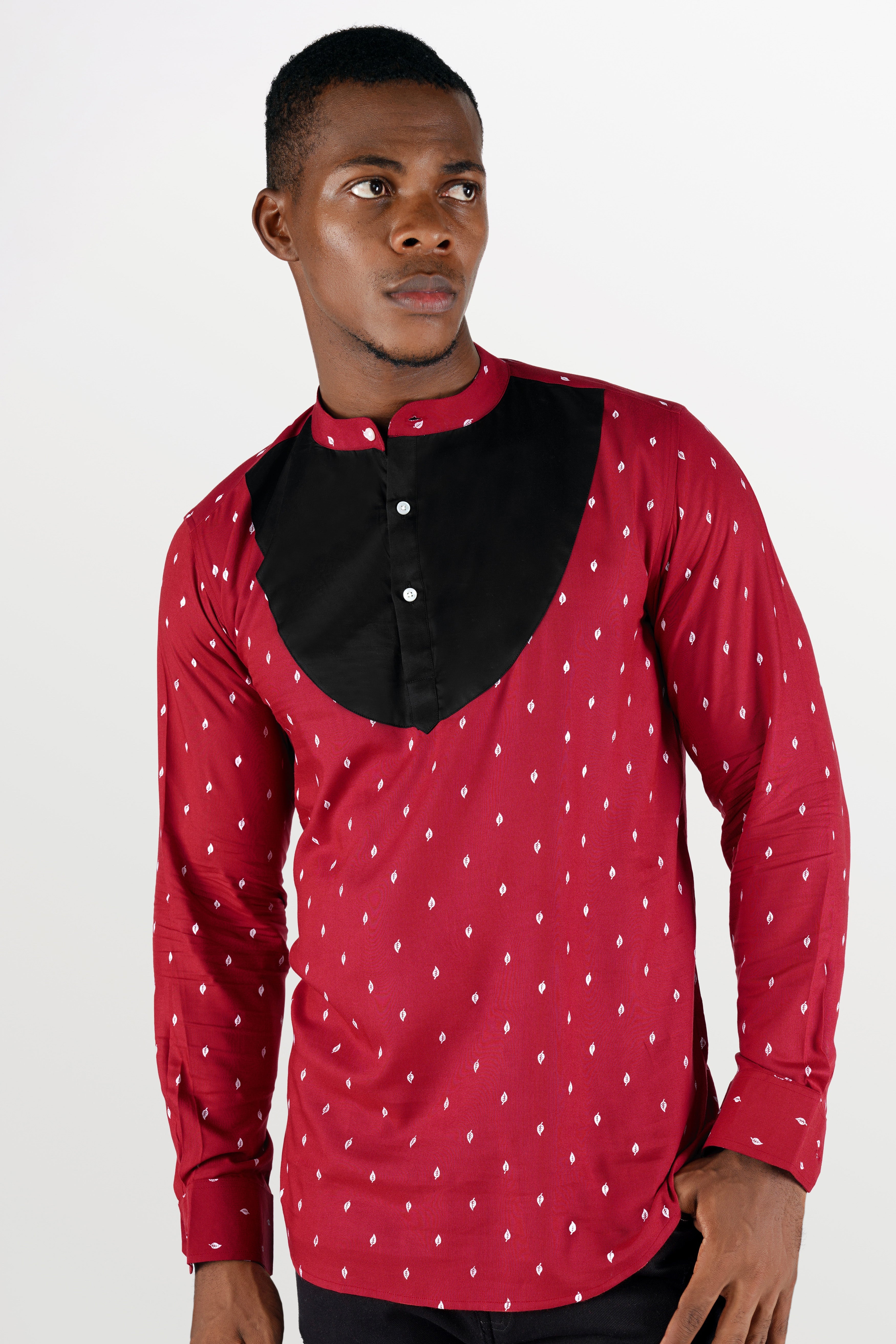 Cardinal Red and Black Premium Tencel Designer Shirt