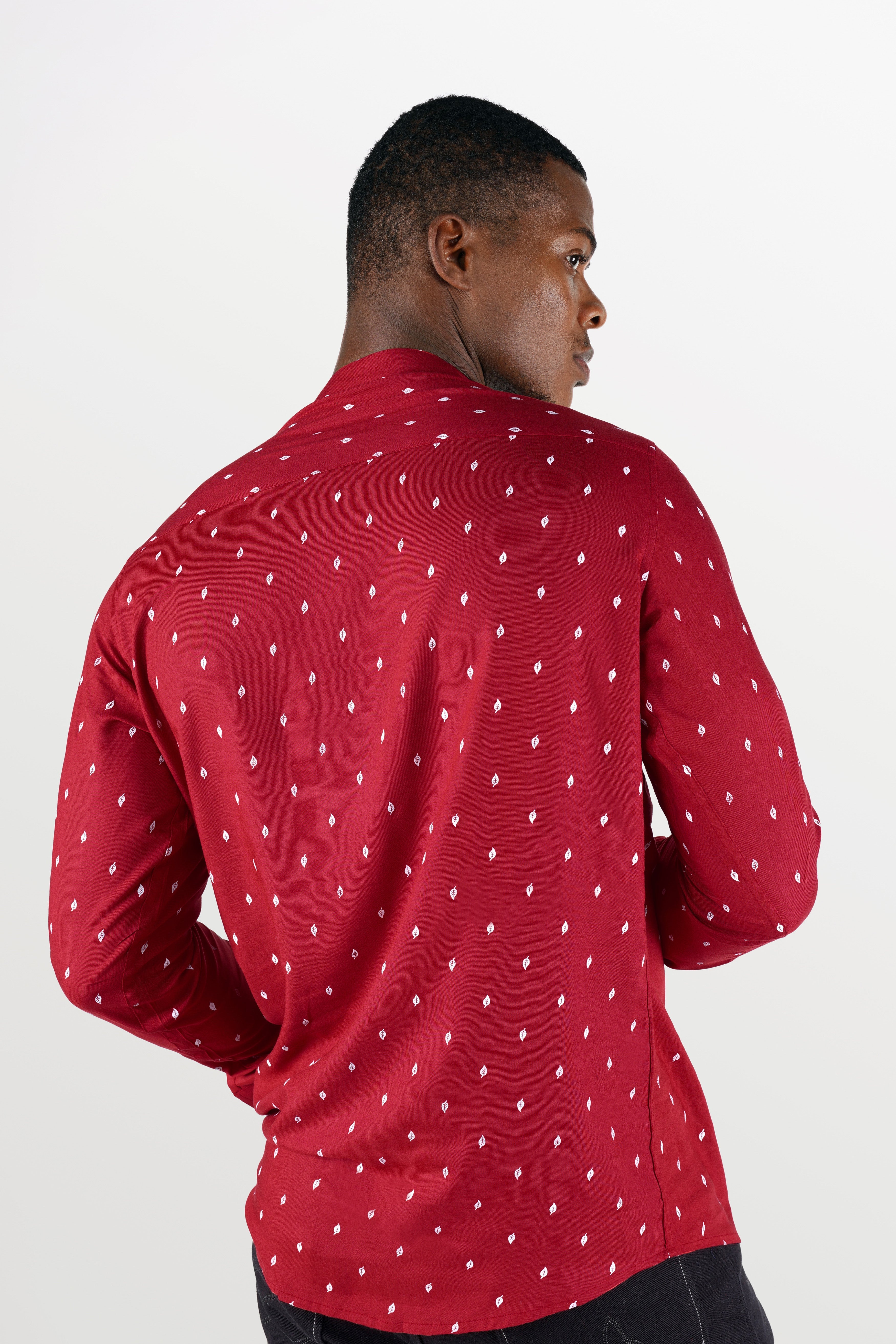 Cardinal Red and Black Premium Tencel Designer Shirt