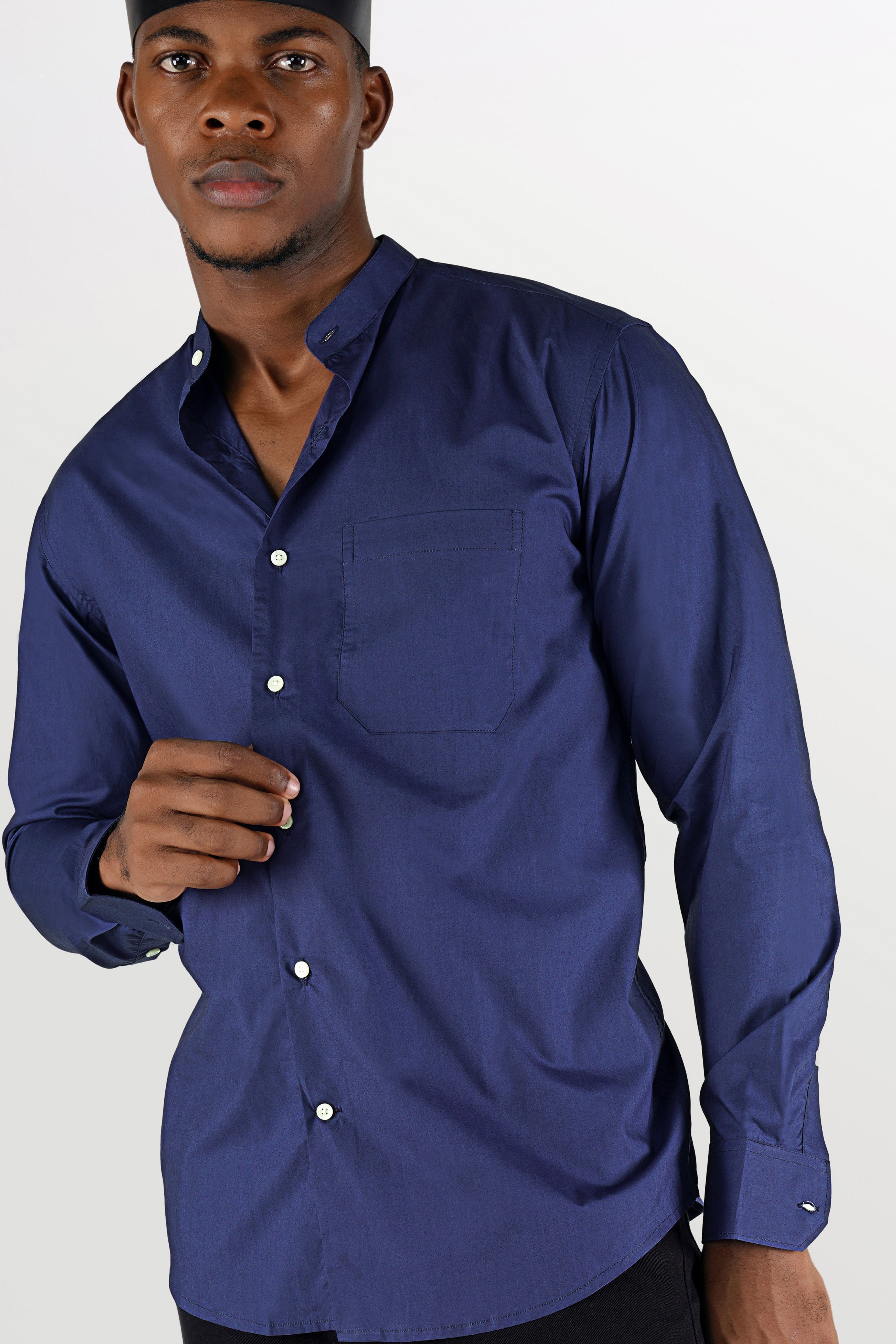 Gunmetal Blue Premium Cotton Shirt