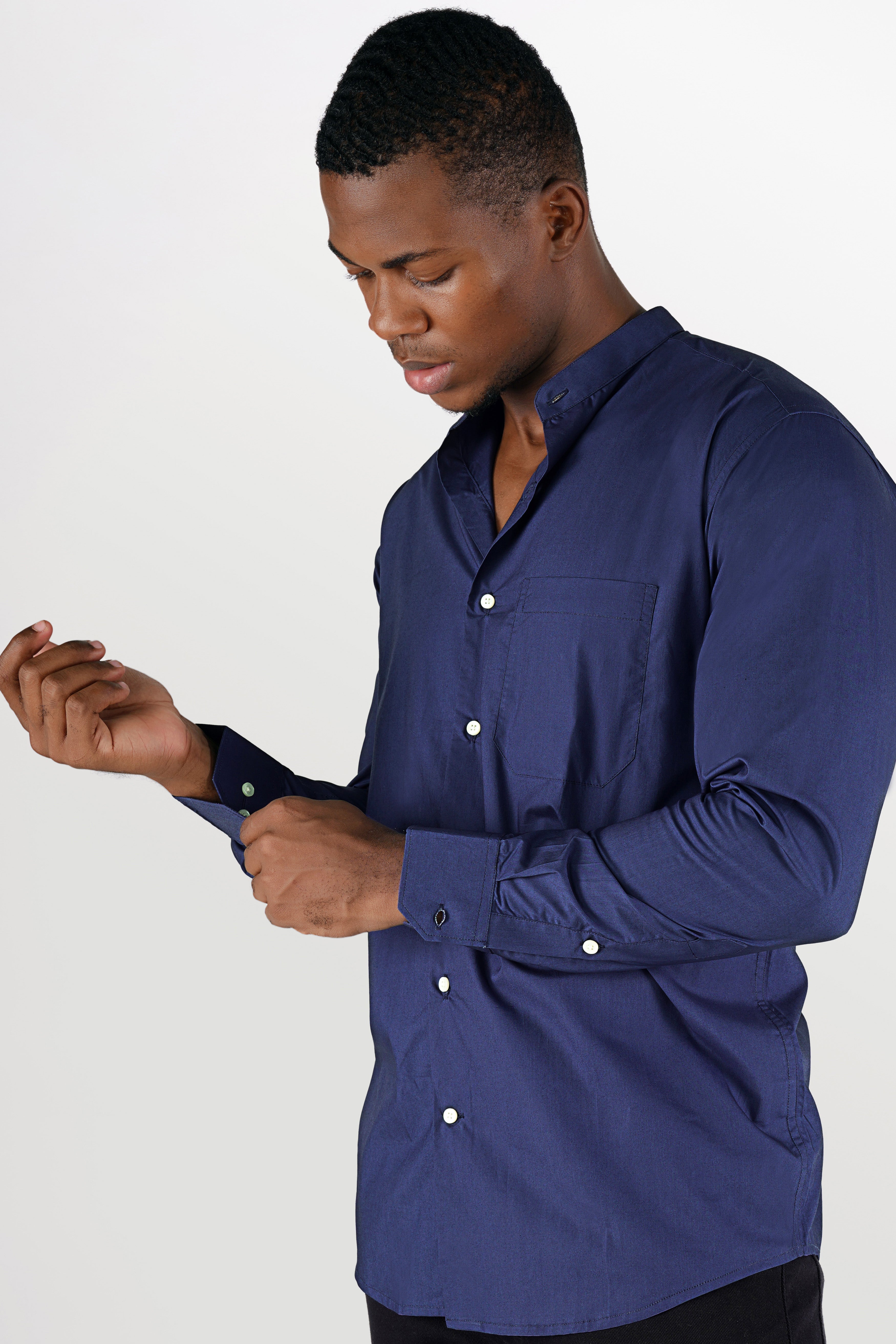 Gunmetal Blue Premium Cotton Shirt