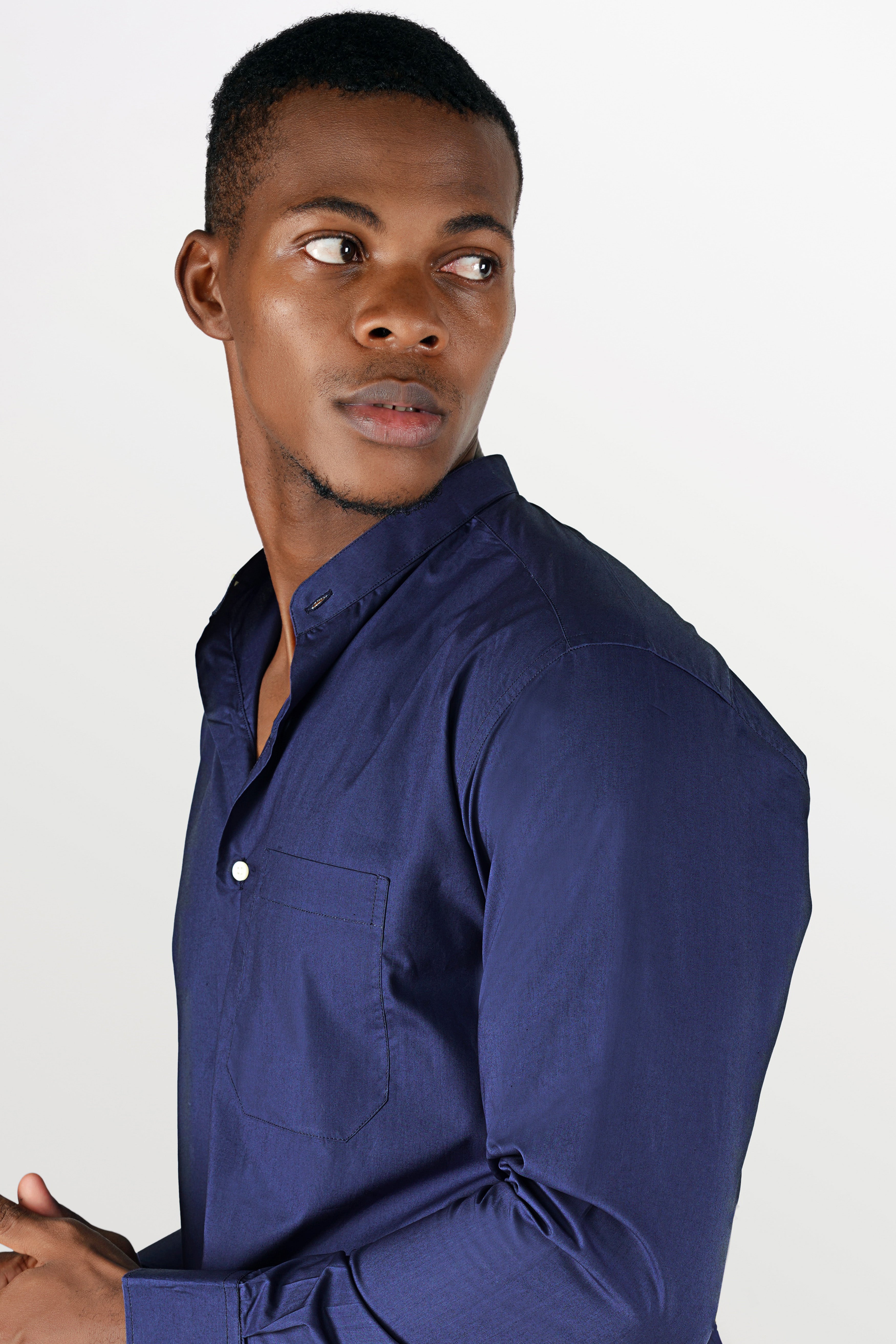 Gunmetal Blue Premium Cotton Shirt