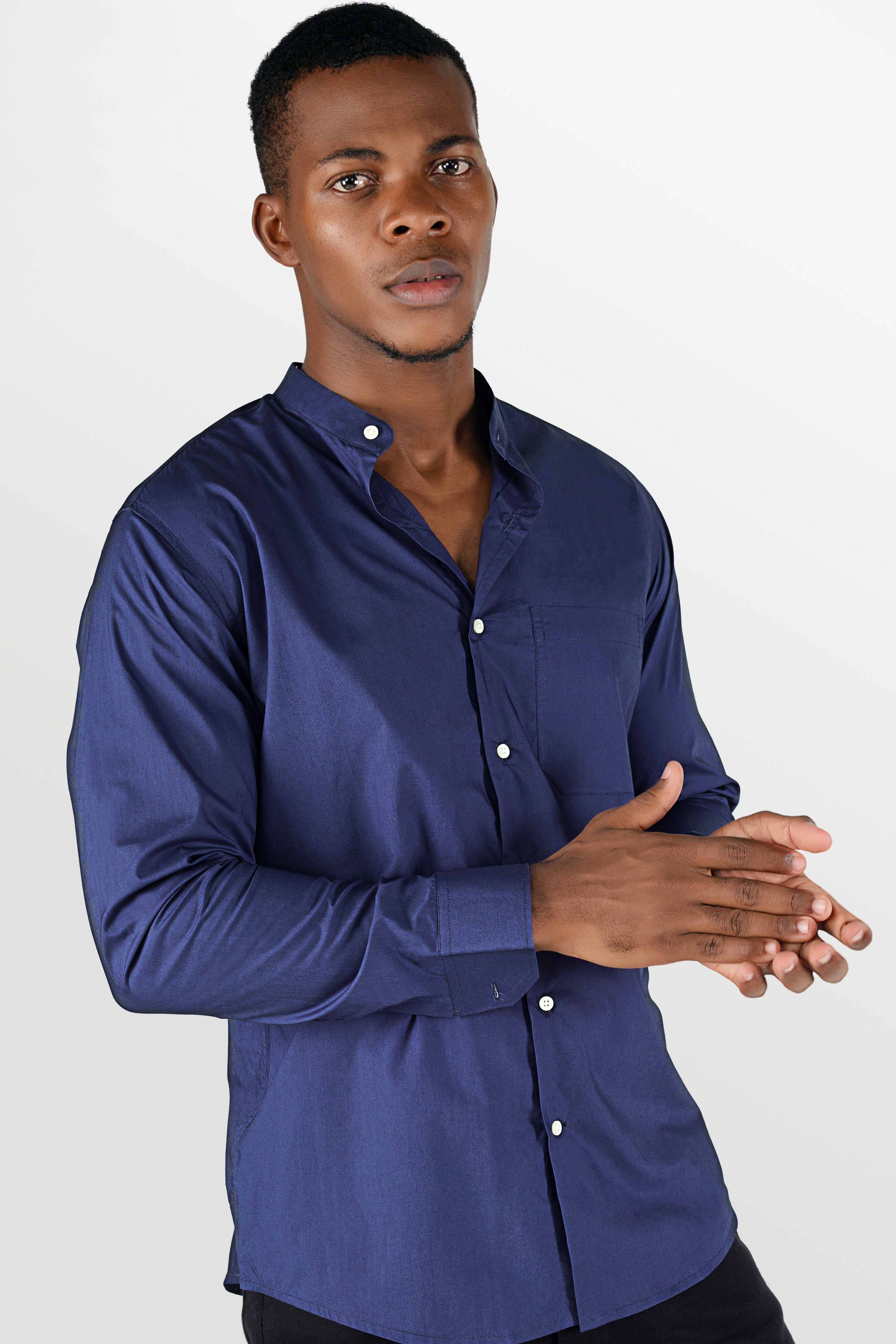 Gunmetal Blue Premium Cotton Shirt