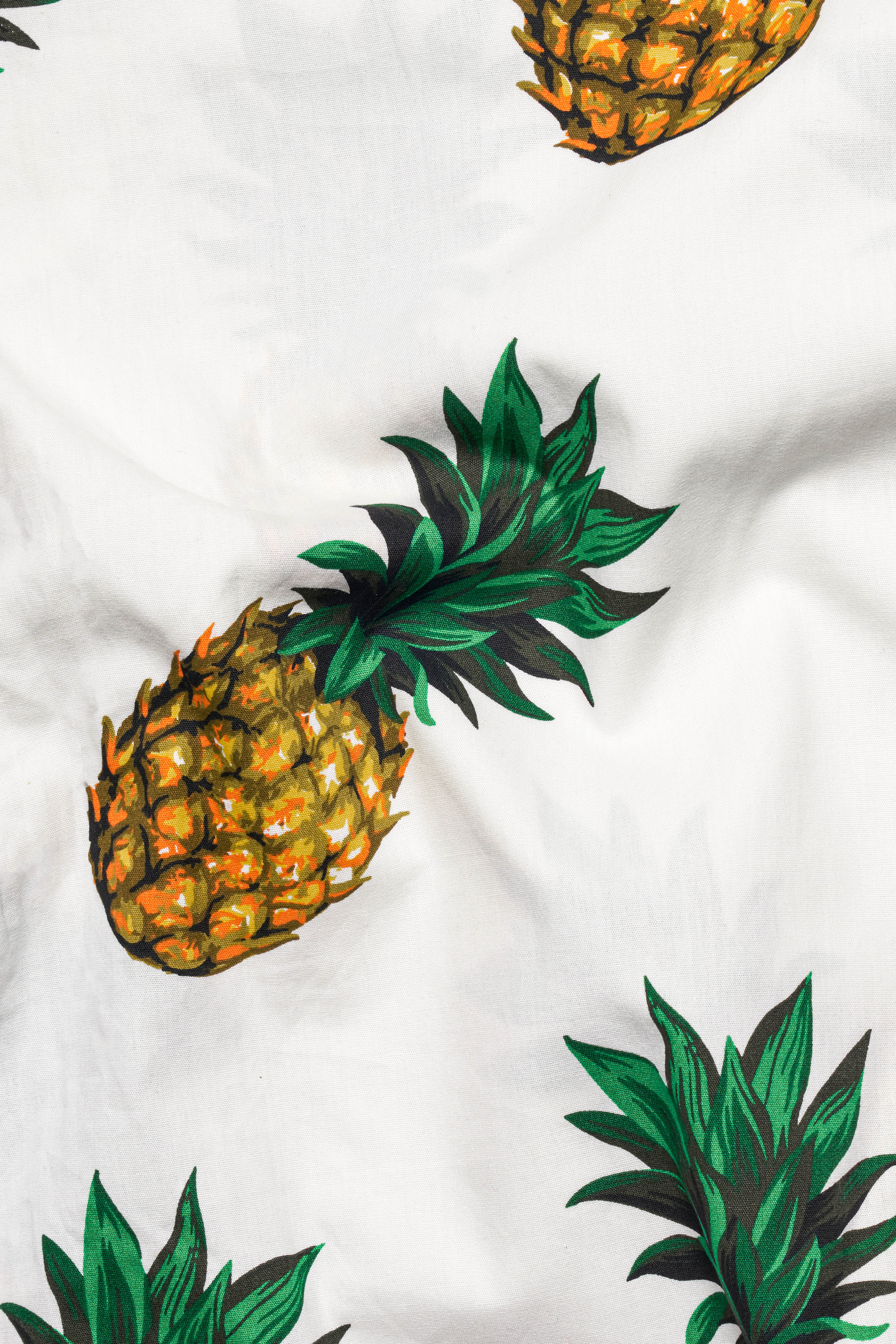 Off White Pineapple Printed Premium Cotton Kurta Shirt