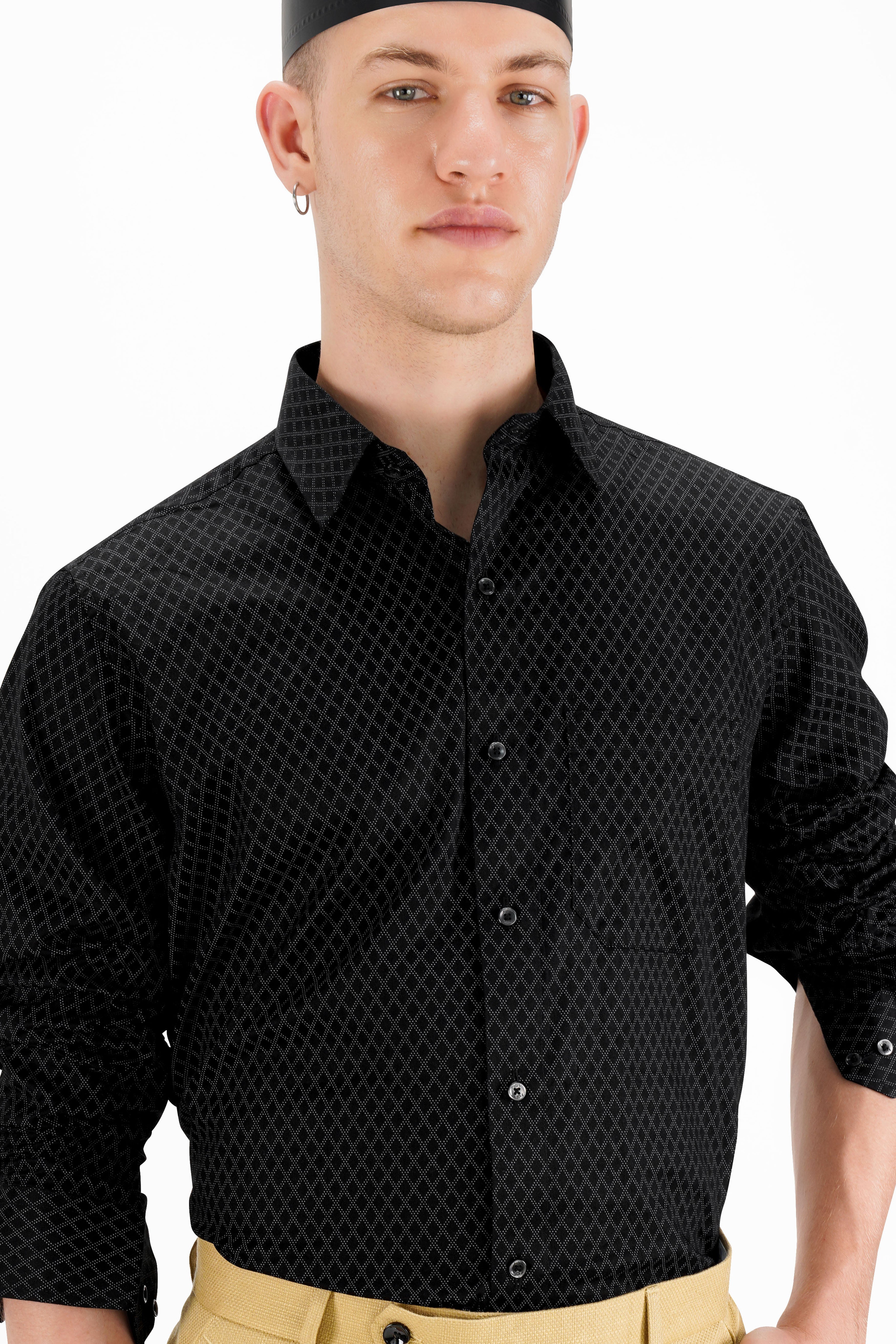 Jade Black Twill Premium Cotton Shirt