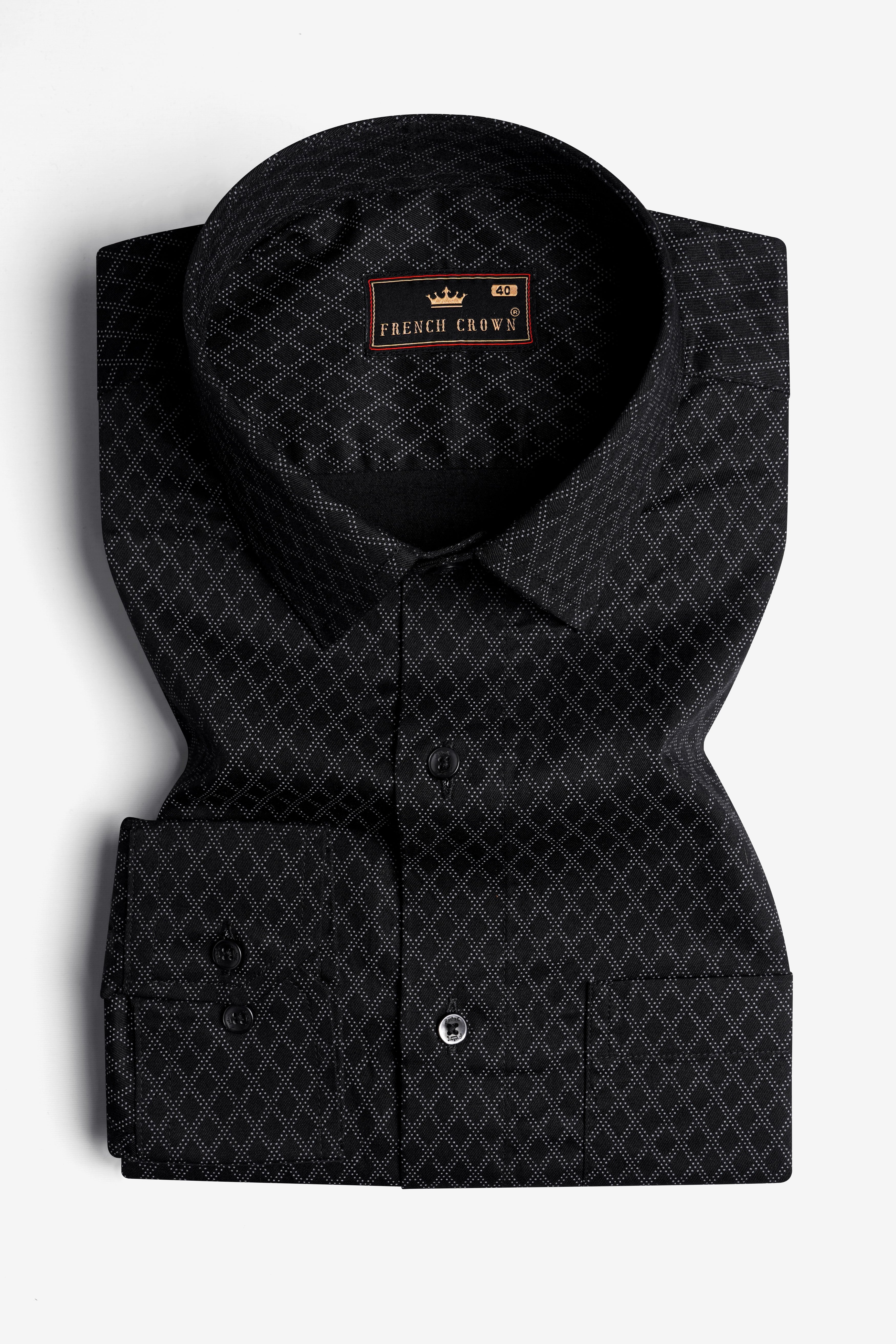 Jade Black Twill Premium Cotton Shirt