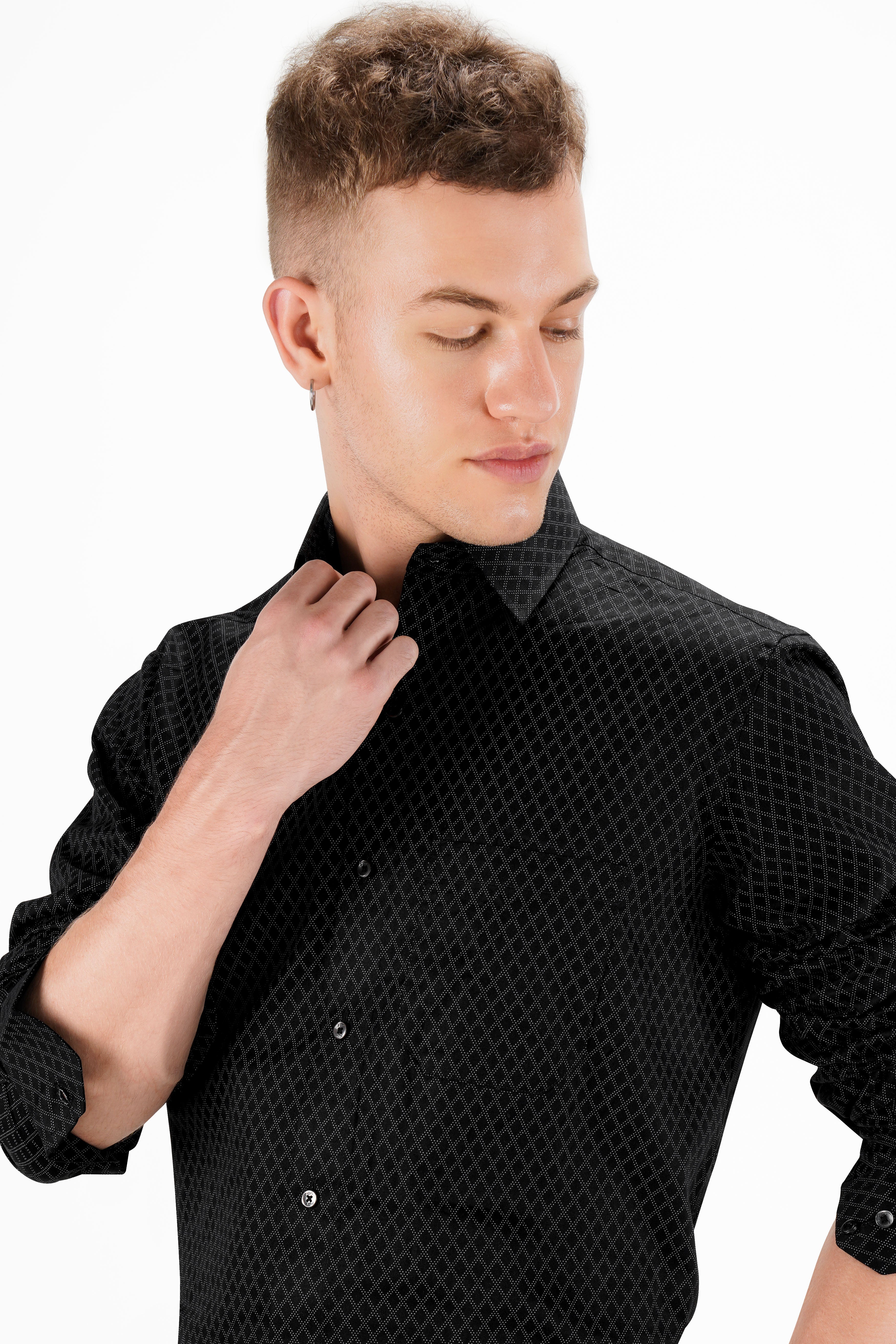 Jade Black Twill Premium Cotton Shirt