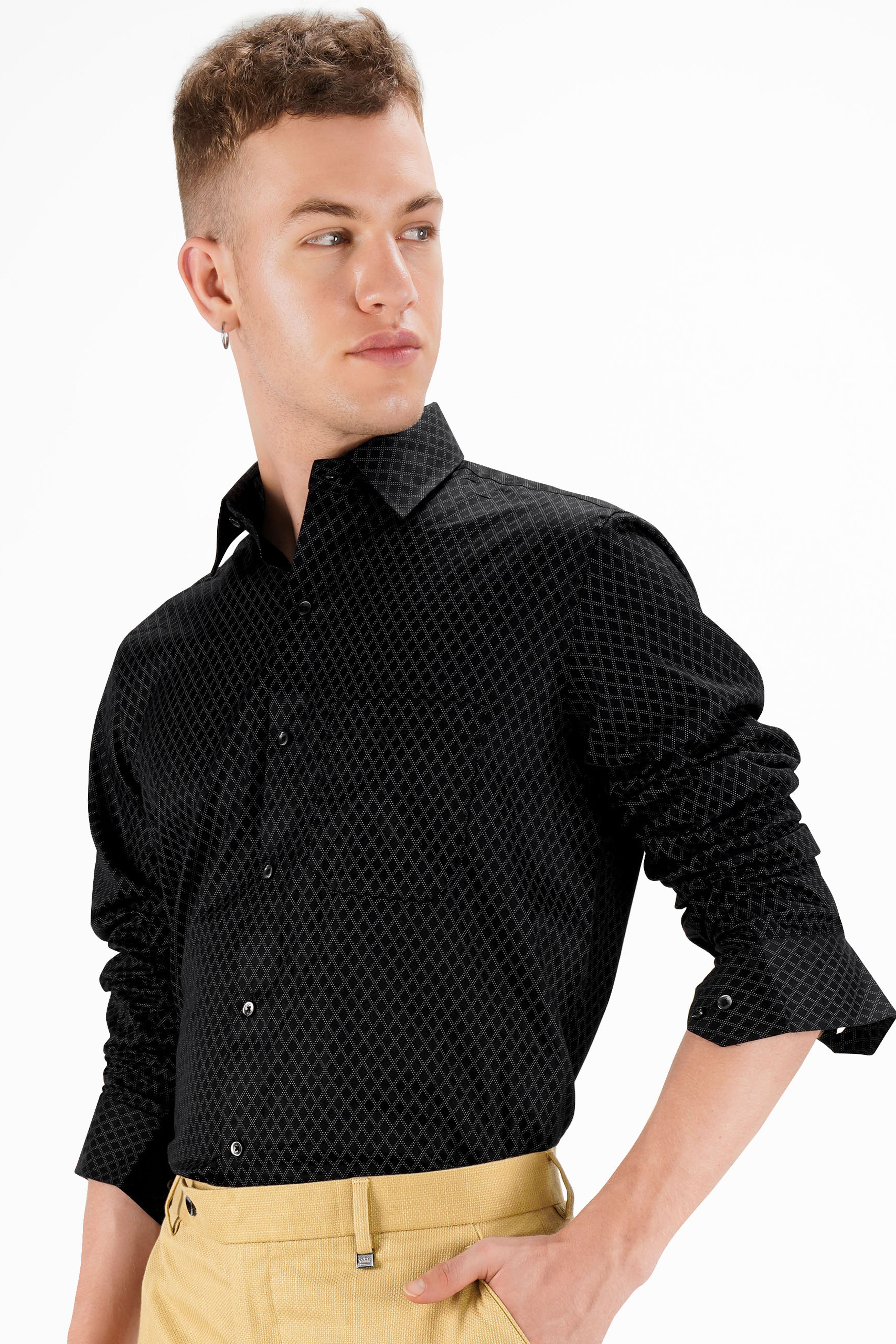 Jade Black Twill Premium Cotton Shirt