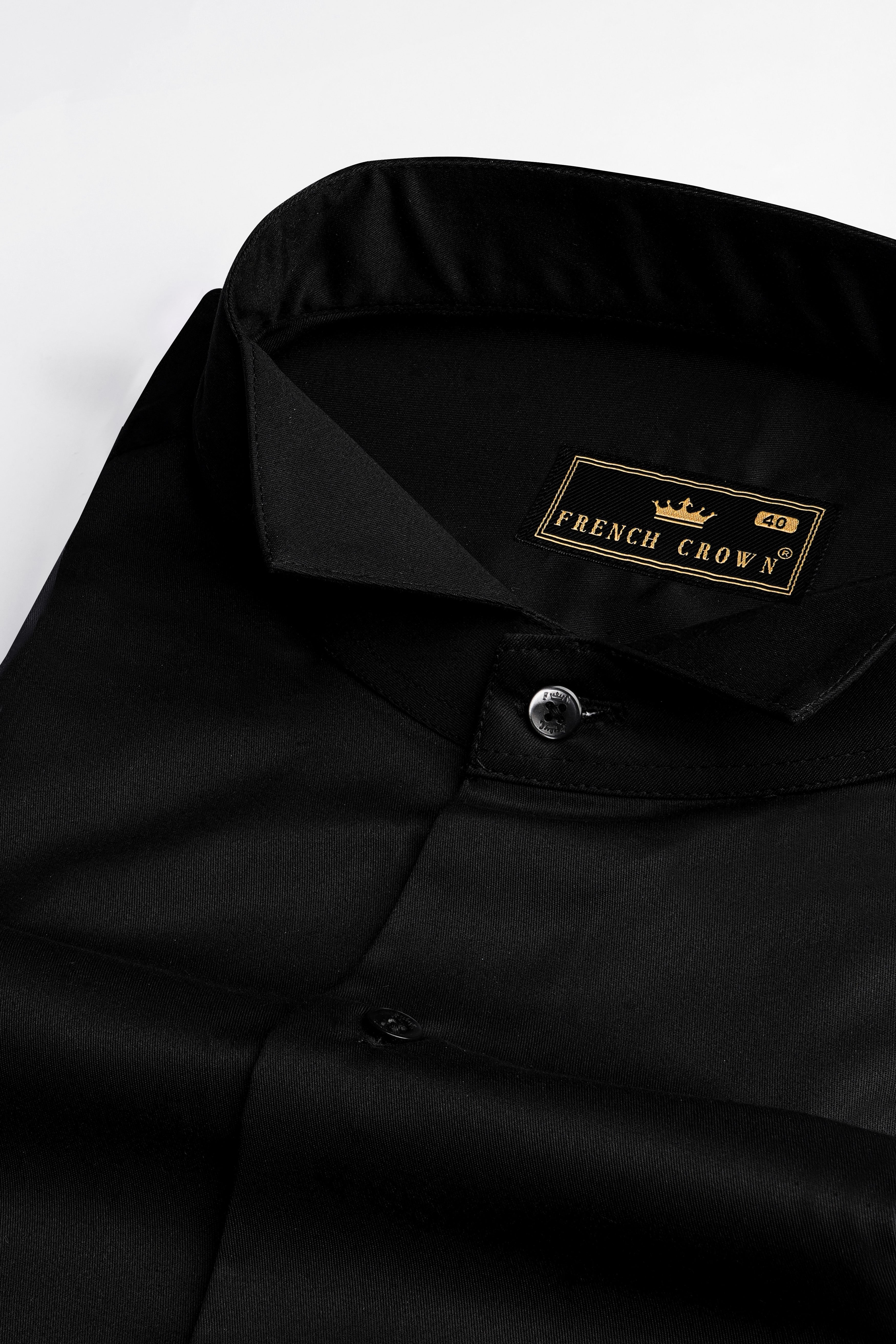 Jade Black Wing Collar Twill Premium Cotton Designer shirt