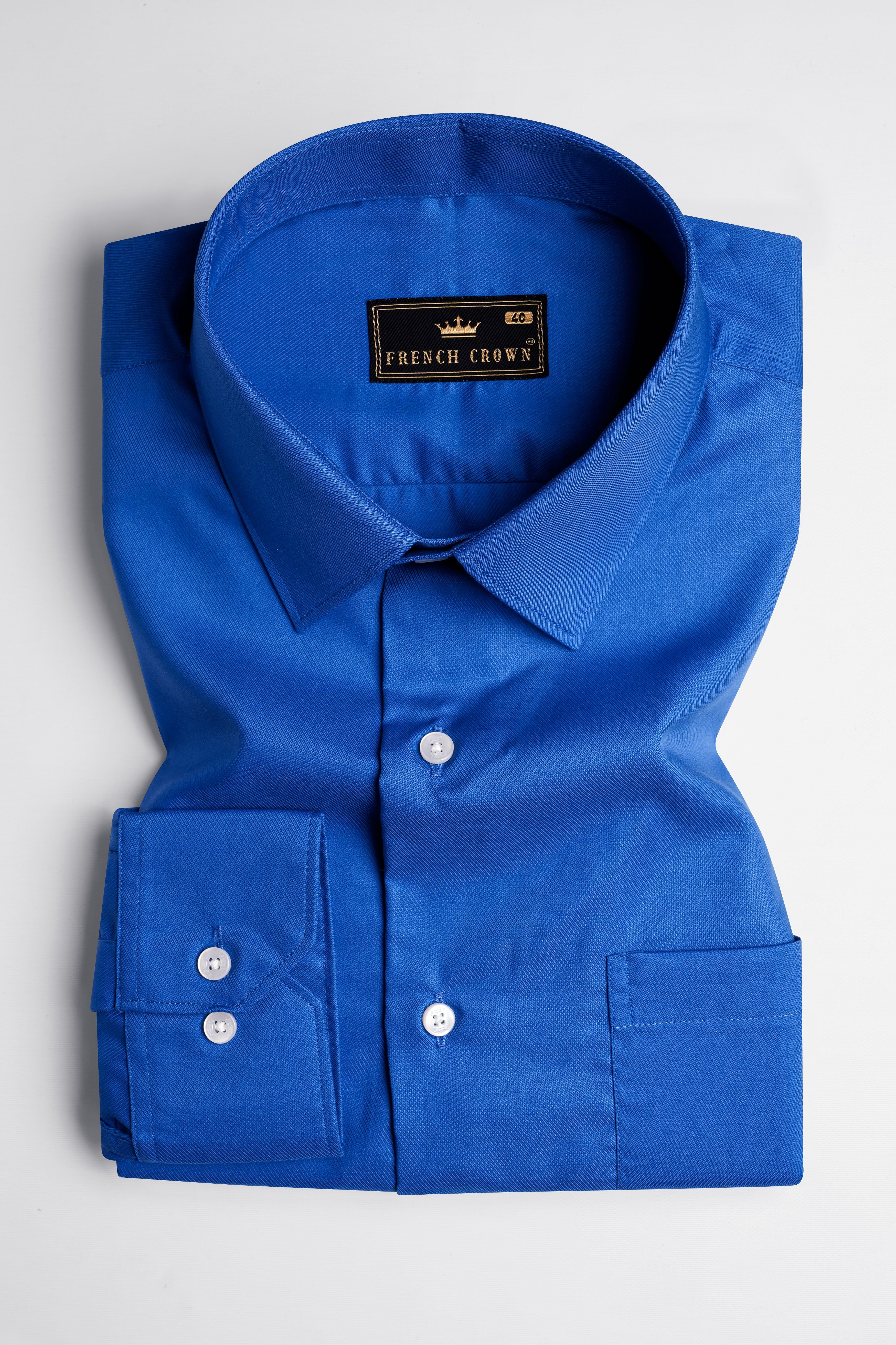 Tory Blue Twill Premium Cotton Shirt