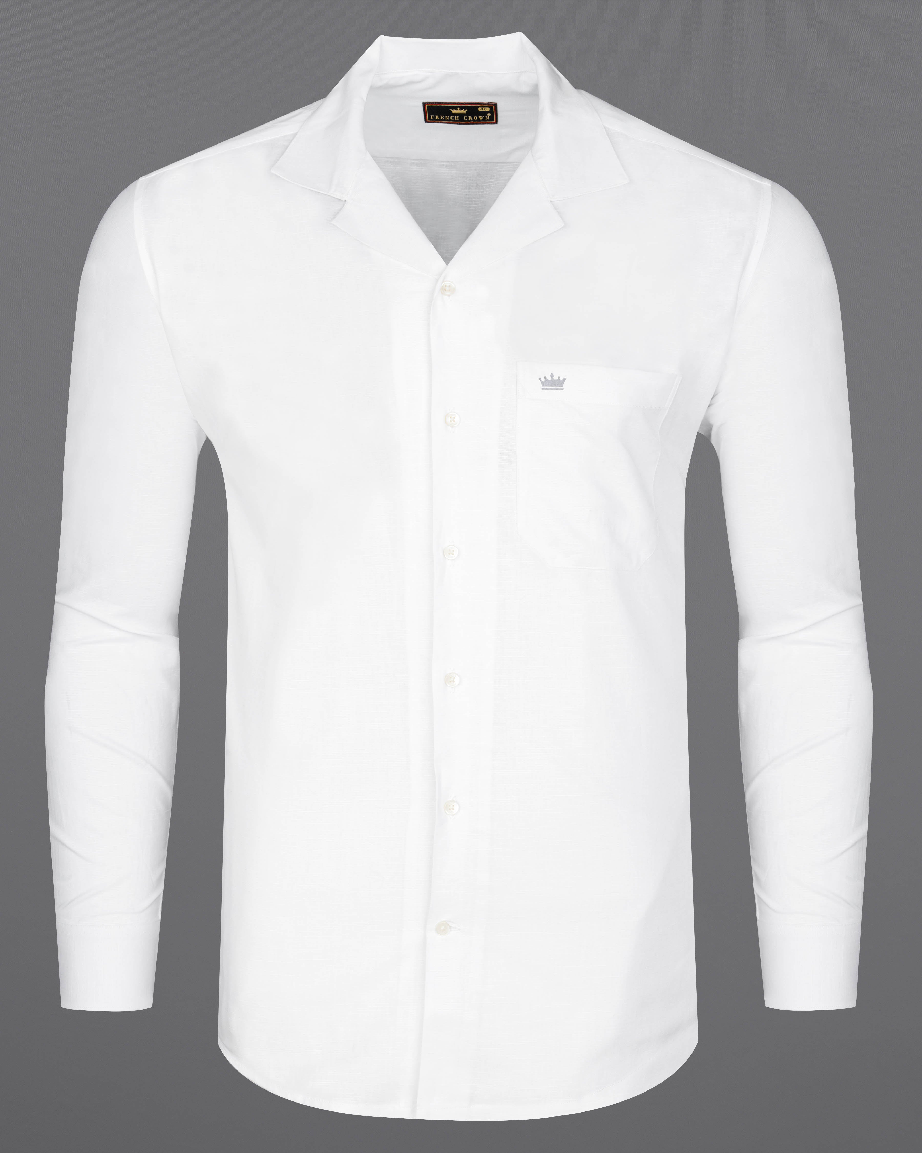 Bright White Cuban Collar Luxurious Linen Shirt 2674CC-38, 2674CC-H-38, 2674CC-39, 2674CC-H-39, 2674CC-40, 2674CC-H-40, 2674CC-42, 2674CC-H-42, 2674CC-44, 2674CC-H-44, 2674CC-46, 2674CC-H-46, 2674CC-48, 2674CC-H-48, 2674CC-50, 2674CC-H-50, 2674CC-52, 2674CC-H-52